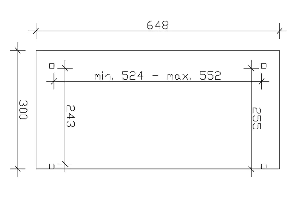 SKAN HOLZ Terrassenüberdachung Sanremo 648 x 300 cm, Leimholz, natur