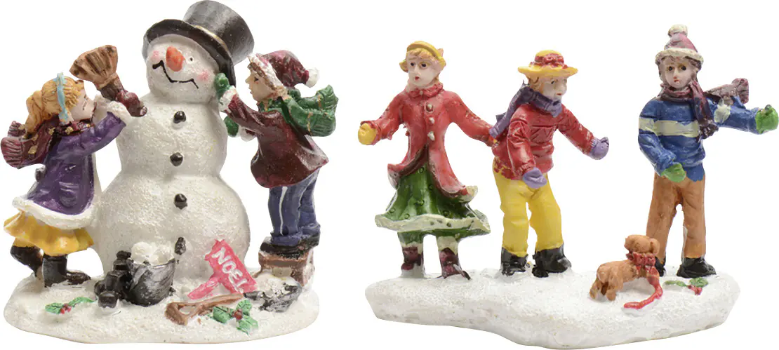 Kaemingk Dekofiguren Winterkinder 4 x 7 x 6 cm