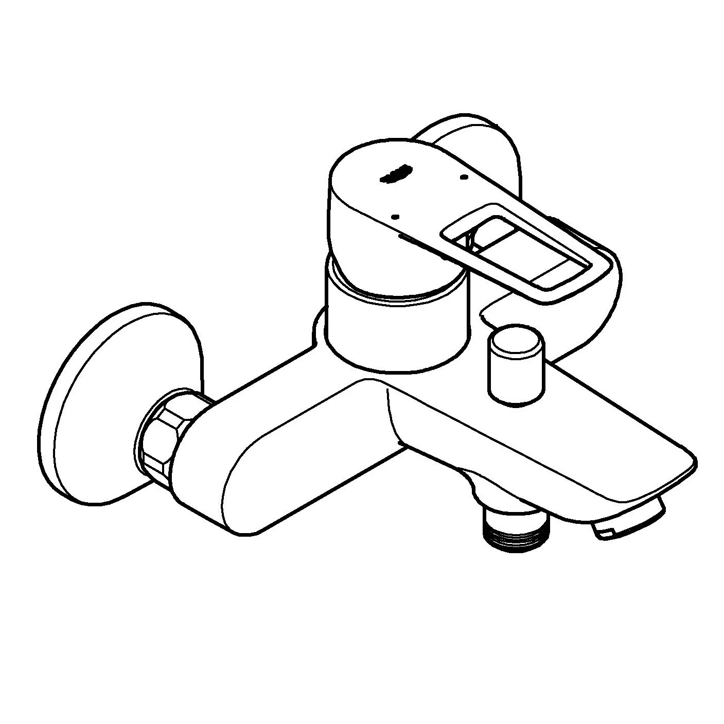 Grohe Start Loop Einhand-Wannenbatterie, 1/2", chrom, mit langlebiger Oberfläche
