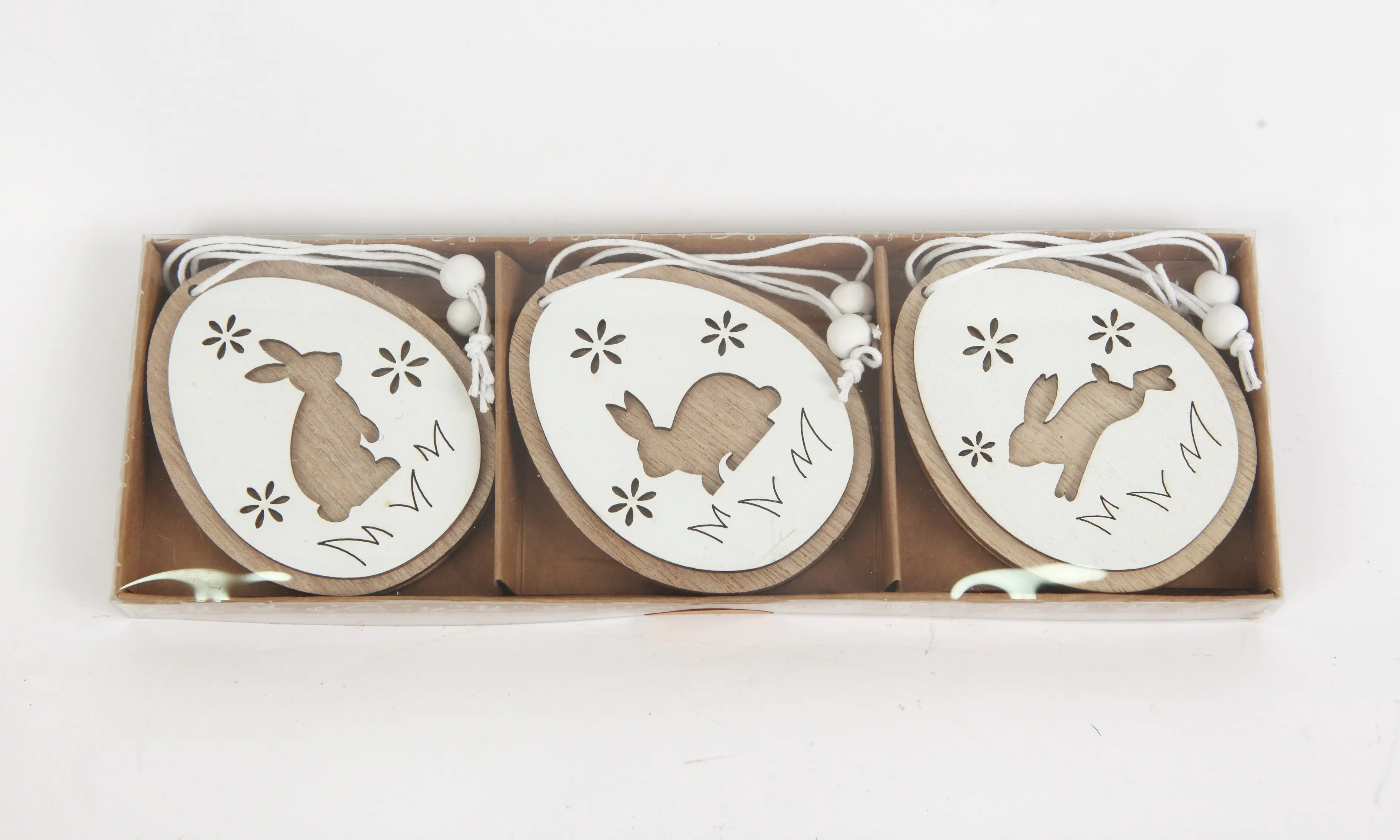 TrendLine Aufhänger Holz Ostern im 3er Set 7 x 2 x 21 cm natural 