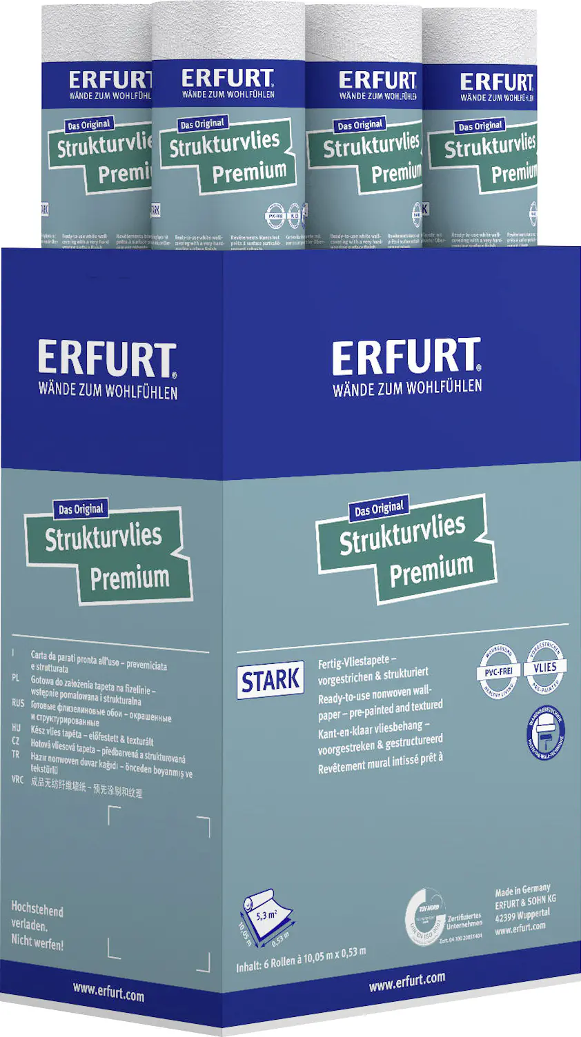 Erfurt Vliestapete Premium 500 weiß 10,05 x 0,53 m Erfurt Vliestapete Premium 500 weiß 10,05 x 0,53 m