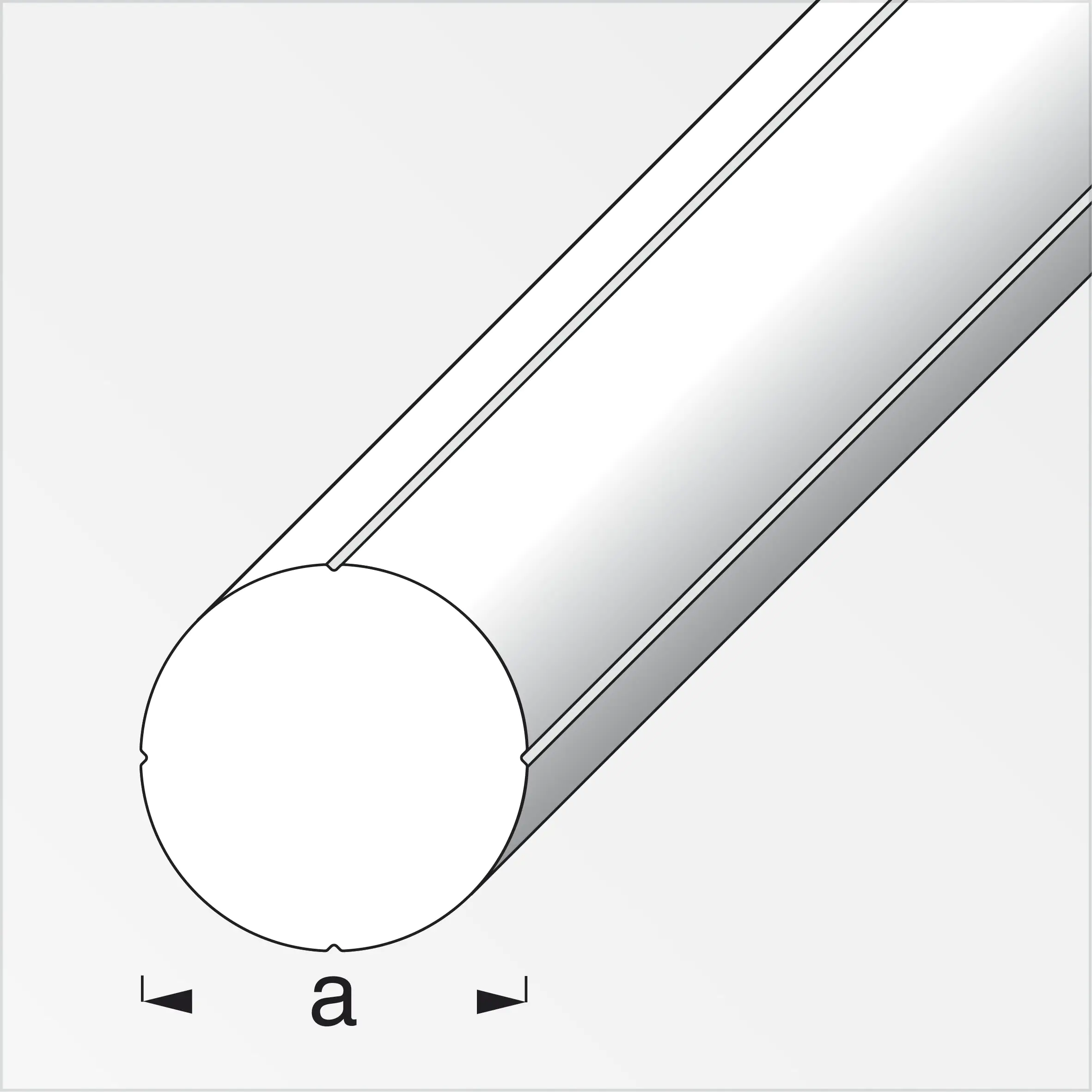 alfer Rundstange PVC glatt weiß
