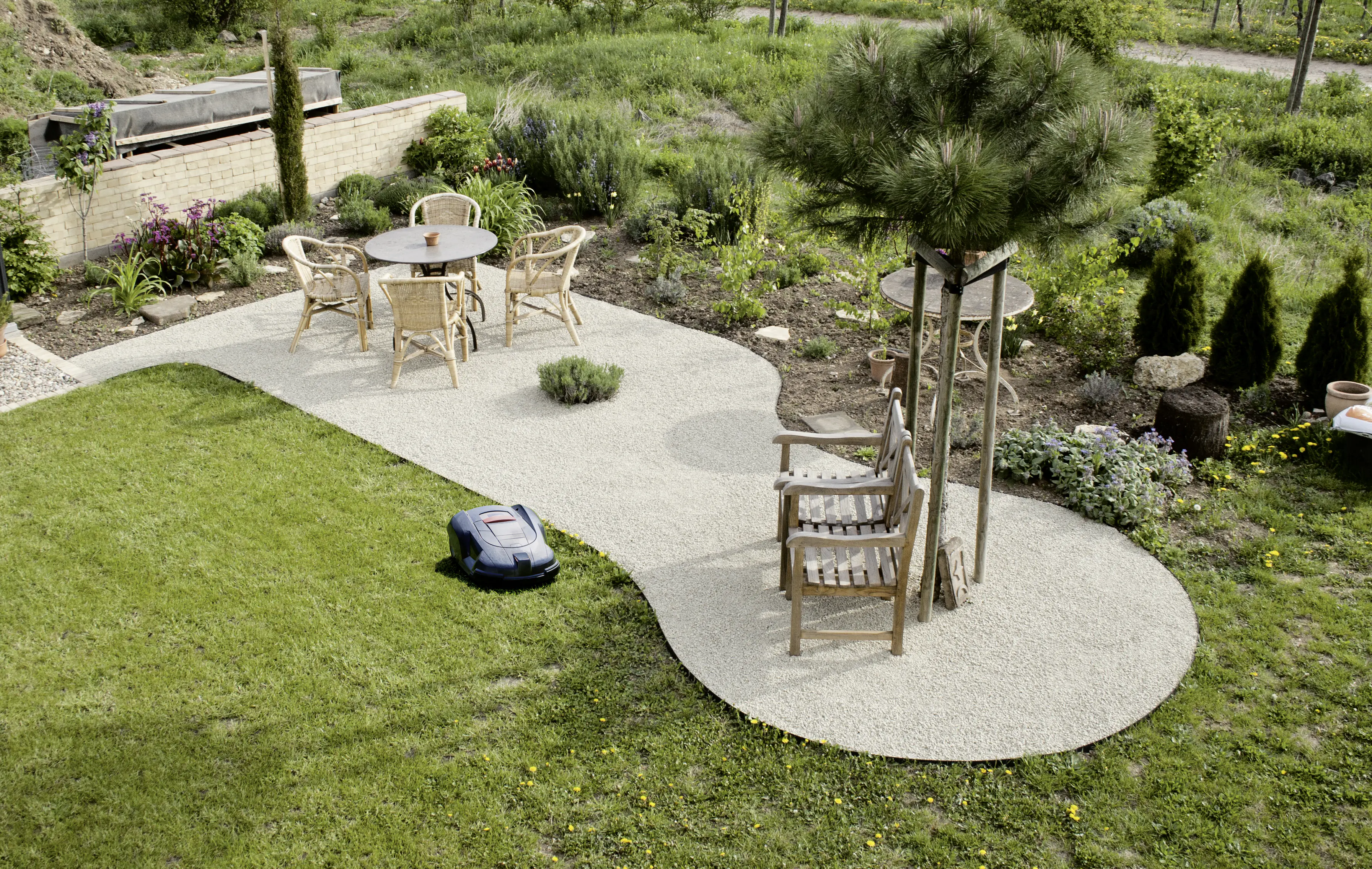 WIGAWay Kiesstabilisierung 120 x 80 x 3 cm weiß inkl. Antiunkrautvlies