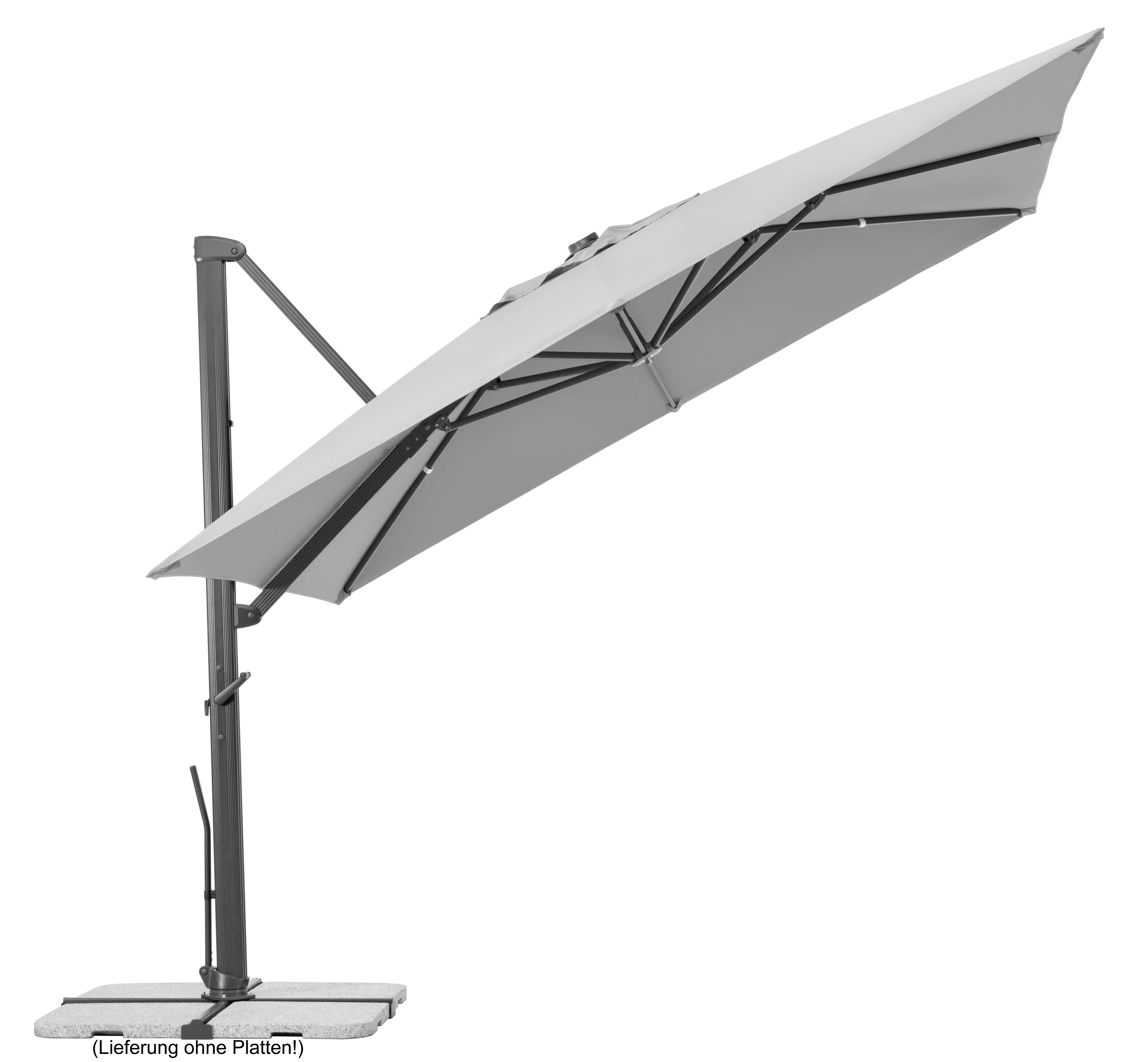 Schneider Ampelschirm Rhodos Smart silbergrau 300 x 300 cm