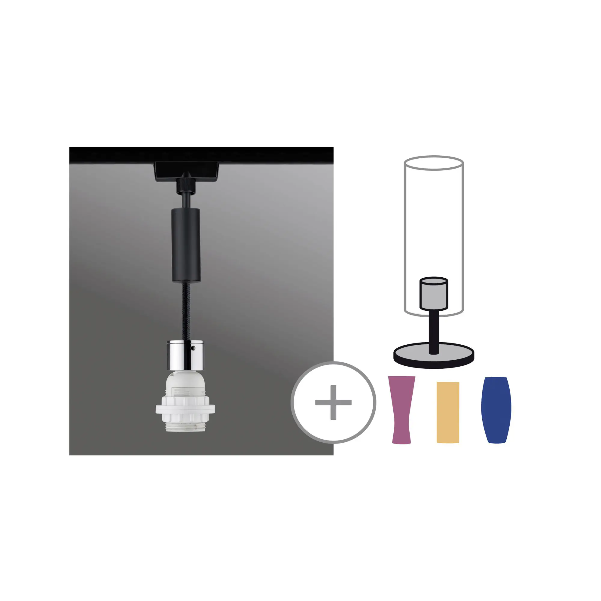 Paulmann URail 2Easy Pendel E27 schwarz matt max. 20 W