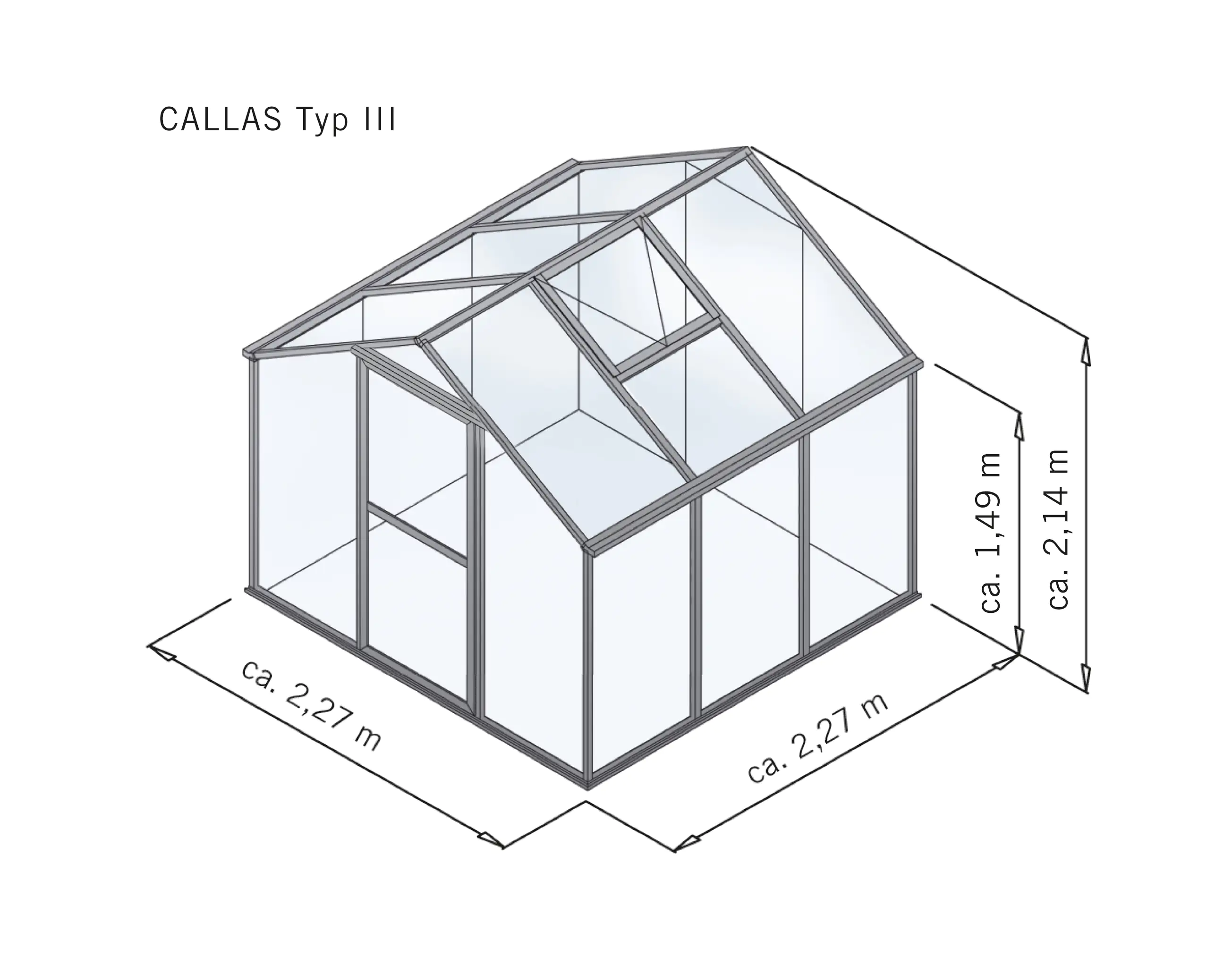 4260120344842_2576146 KGT Gewächshaus Callas III 227 x 227 cm, pressblank