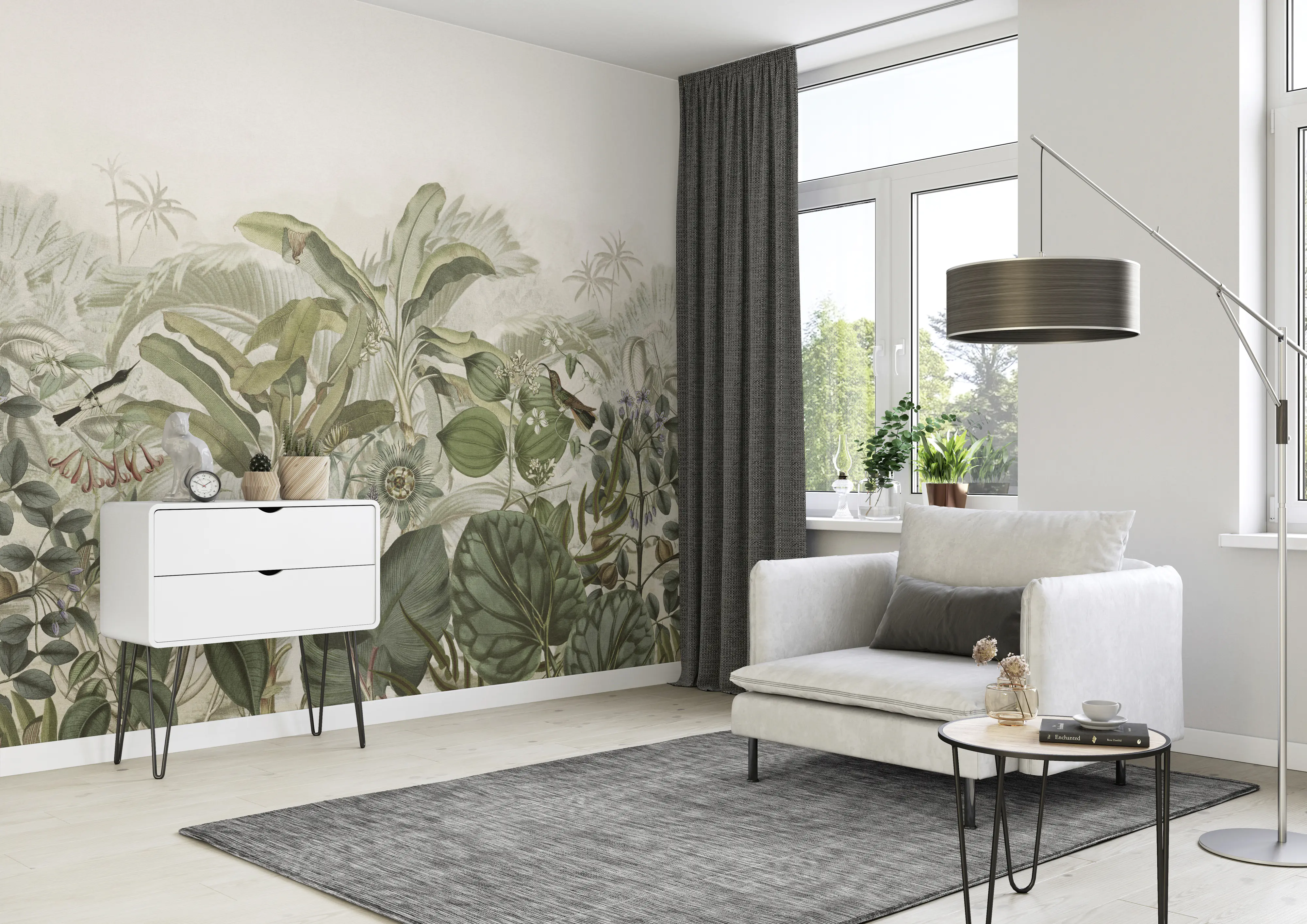 Rasch Vlies Fototapete 543698 Grün-Hellgrün Muster & Motive 2,65 m x 2,65 m