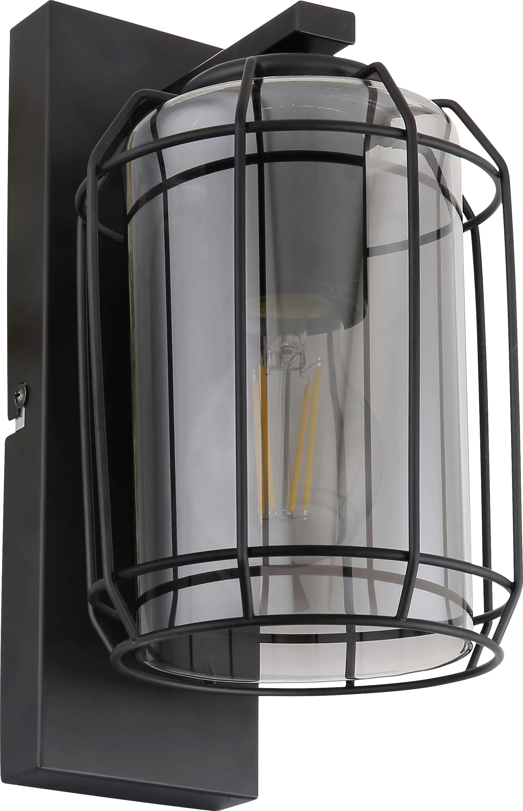 Globo Wandleuchte Kammi schwarz 25 x 13 cm E 27, max. 60 W, dimmbar