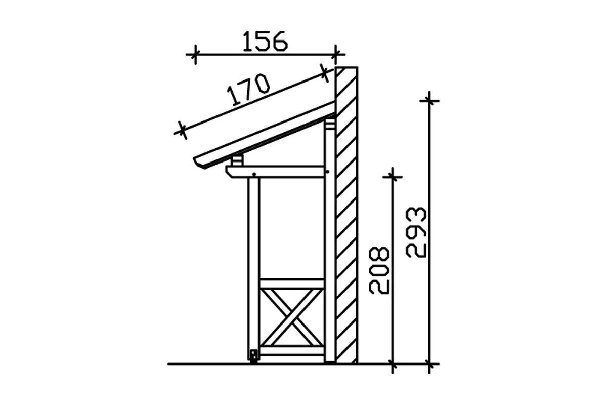 SKAN HOLZ Vordach Potsdam Typ 4 176 x 156 cm, lasiert in Eiche hell