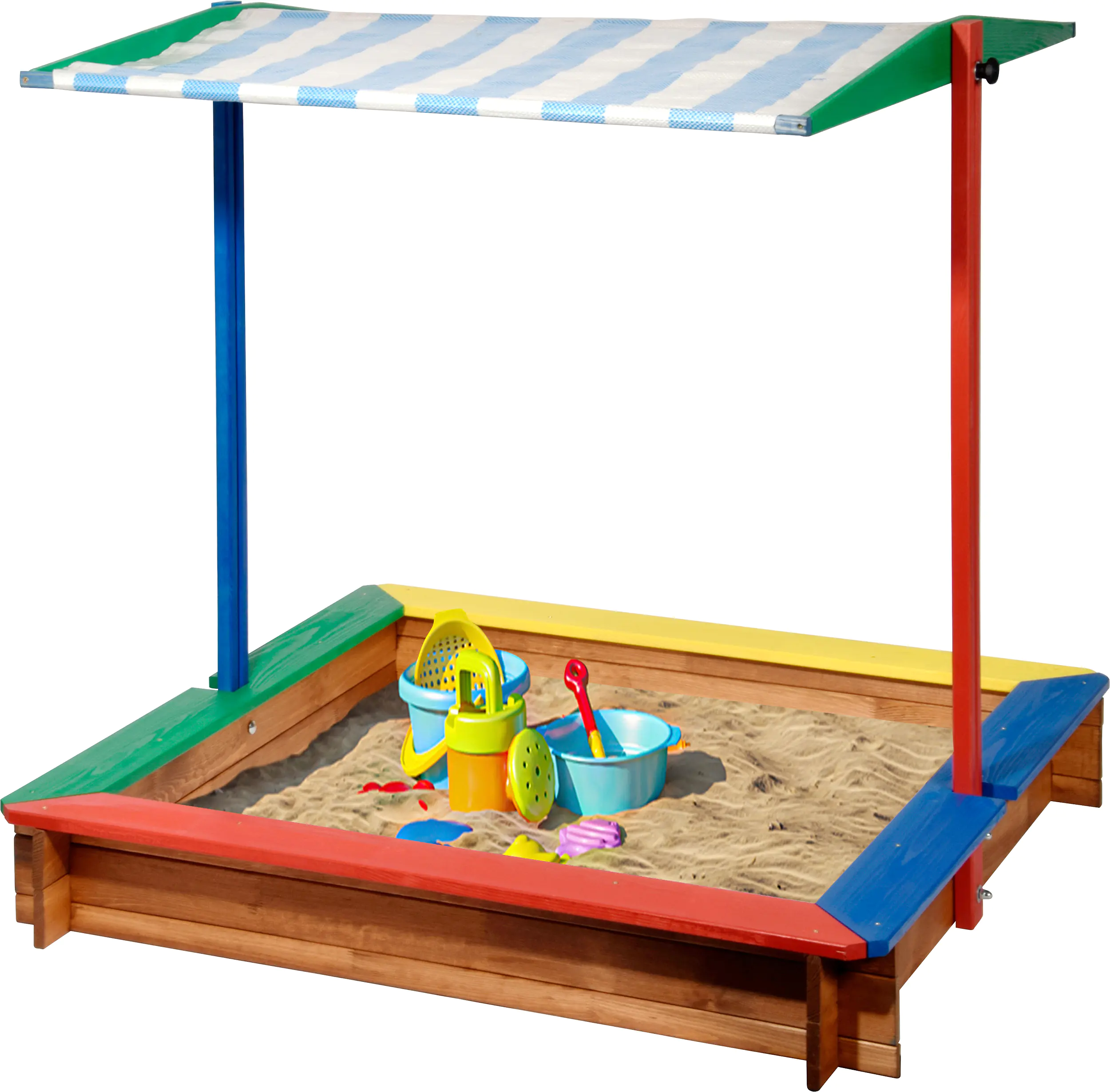 Dobar Sandkasten farbig mit Dach 120 x 120 x 120 cm Dobar Sandkasten farbig mit Dach 120 x 120 x 120 cm