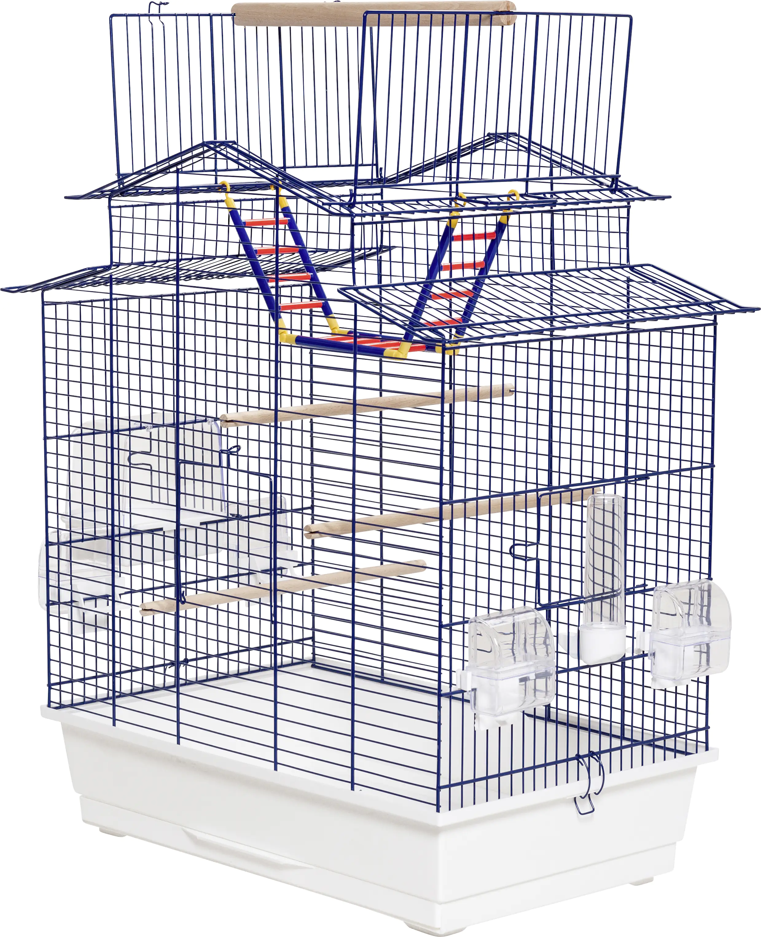 Ollesch Vogelkäfig Iza 3 58,5 x 38 x 65 cm blau-weiß