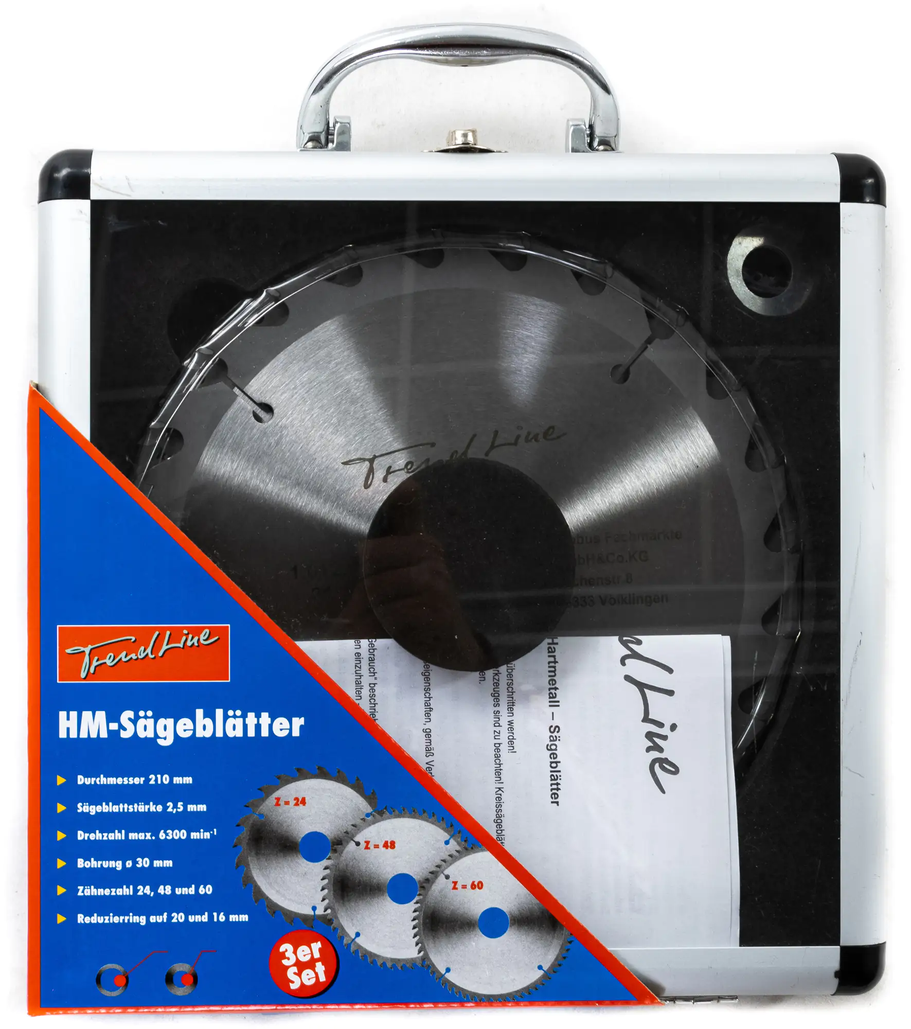 TrendLine HM-Kreissägeblätter Ø 210 mm Bohrung Ø 30 mm 3-teilig