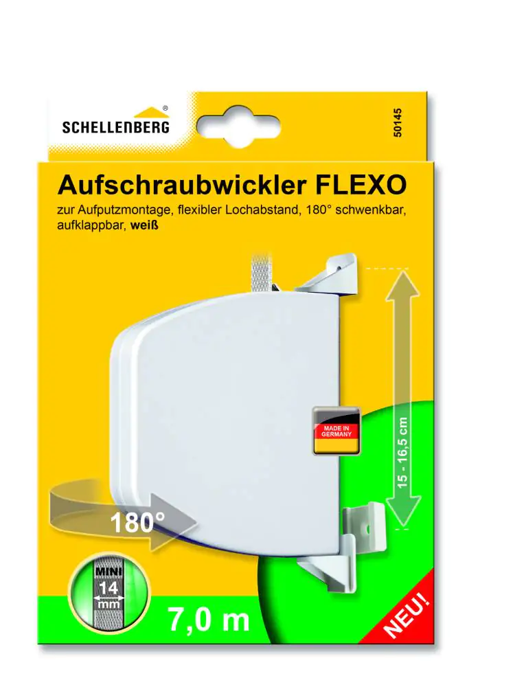 Schellenberg Aufschraubwickler Mini Flexo 7m weiß