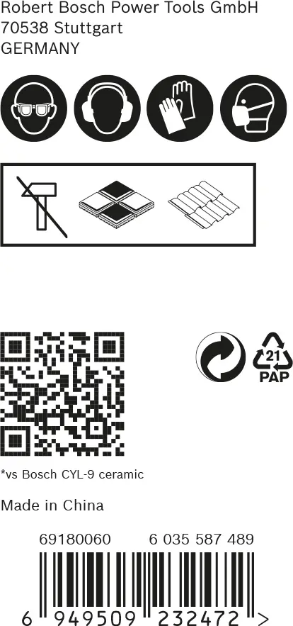 Bosch Expert HardCeramic HEX-9 Bohrer-Set 3-teilig