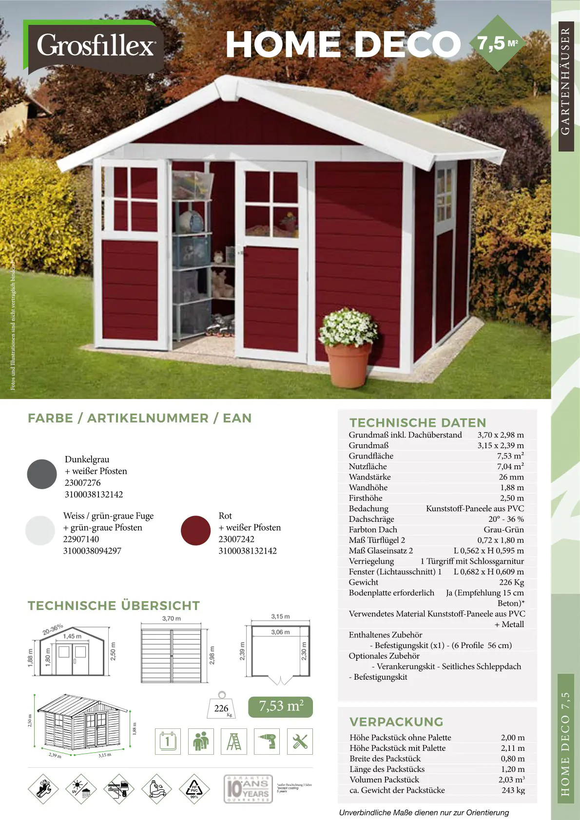 Grosfillex Gartenhaus Deco H 11 370 x 407 cm (inkl. Dachüberstand) Grosfillex Gartenhaus Deco H 11 370 x 407 cm (inkl. Dachüberstand)