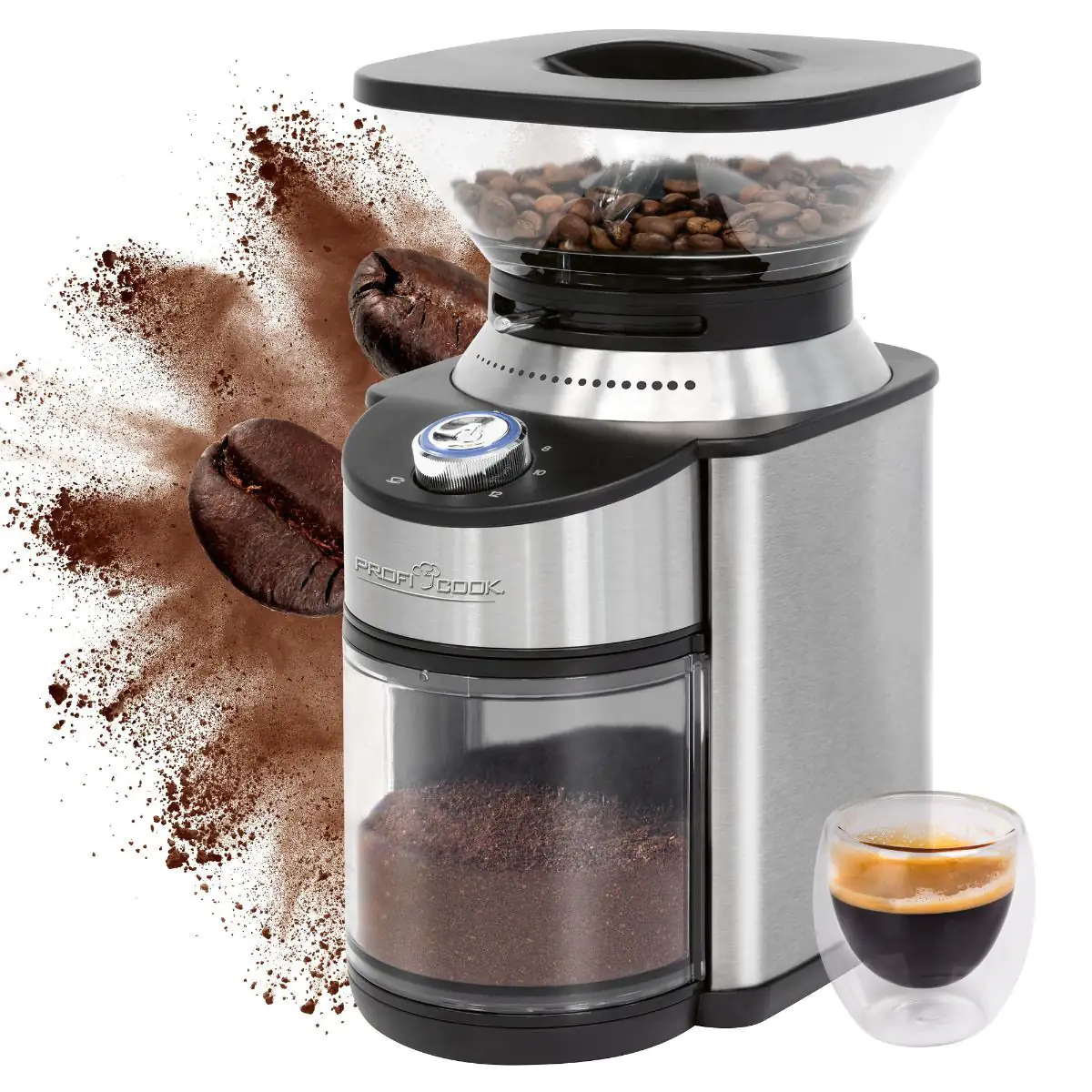 Proficook elektrische Kaffeemühle PC-EKM 1205 Edelstahlmahlwerk, 200 Watt Proficook elektrische Kaffeemühle PC-EKM 1205 Edelstahlmahlwerk, 200 Watt