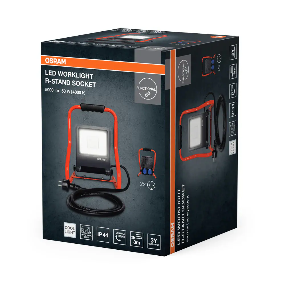 Osram LED Baustrahler Worklight 50 W kaltweiß Dunkelgrau