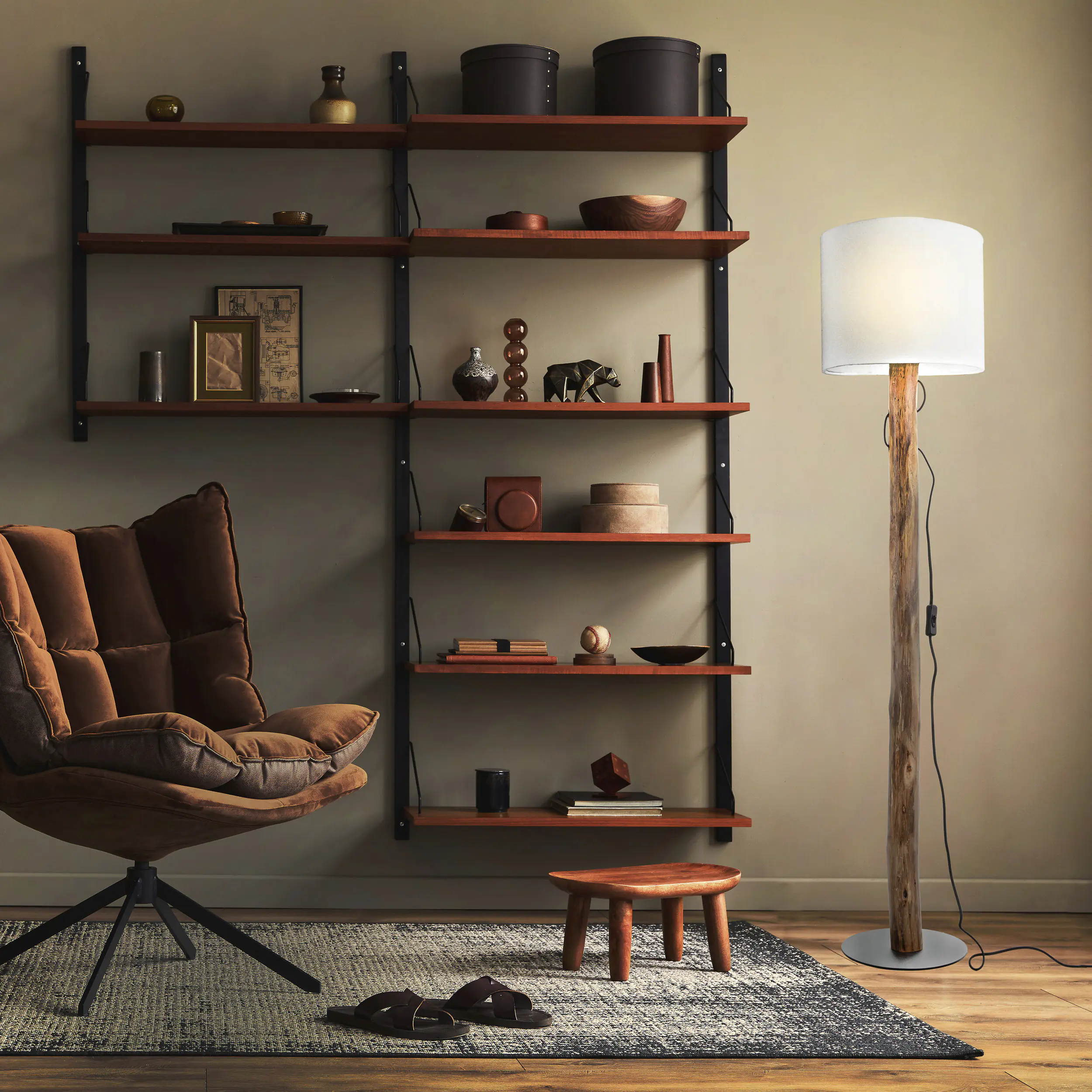 Globo Stehleuchte Norin 30 x 139 cm Ø x H braun