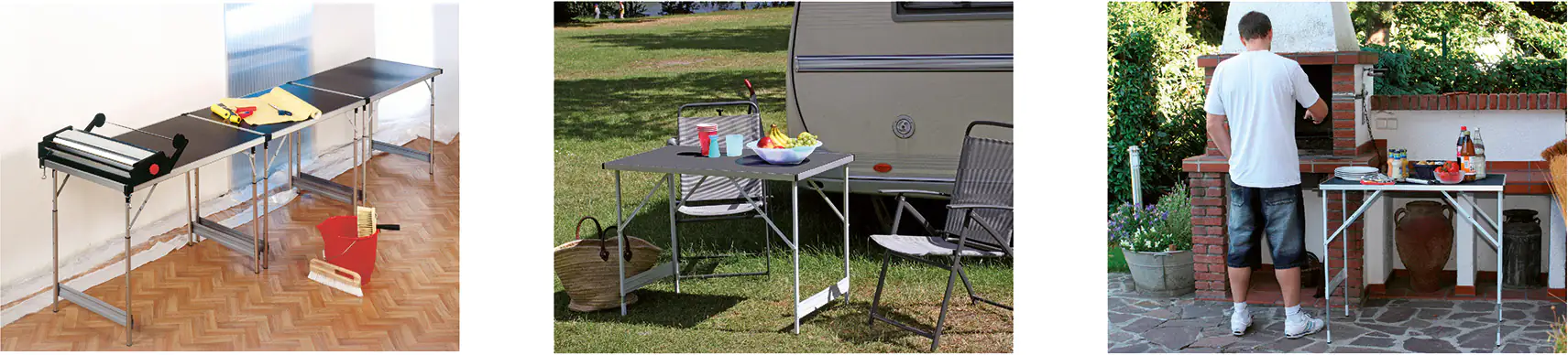 Tapeziertisch Alu 3 teilig je 100 x 60 cm