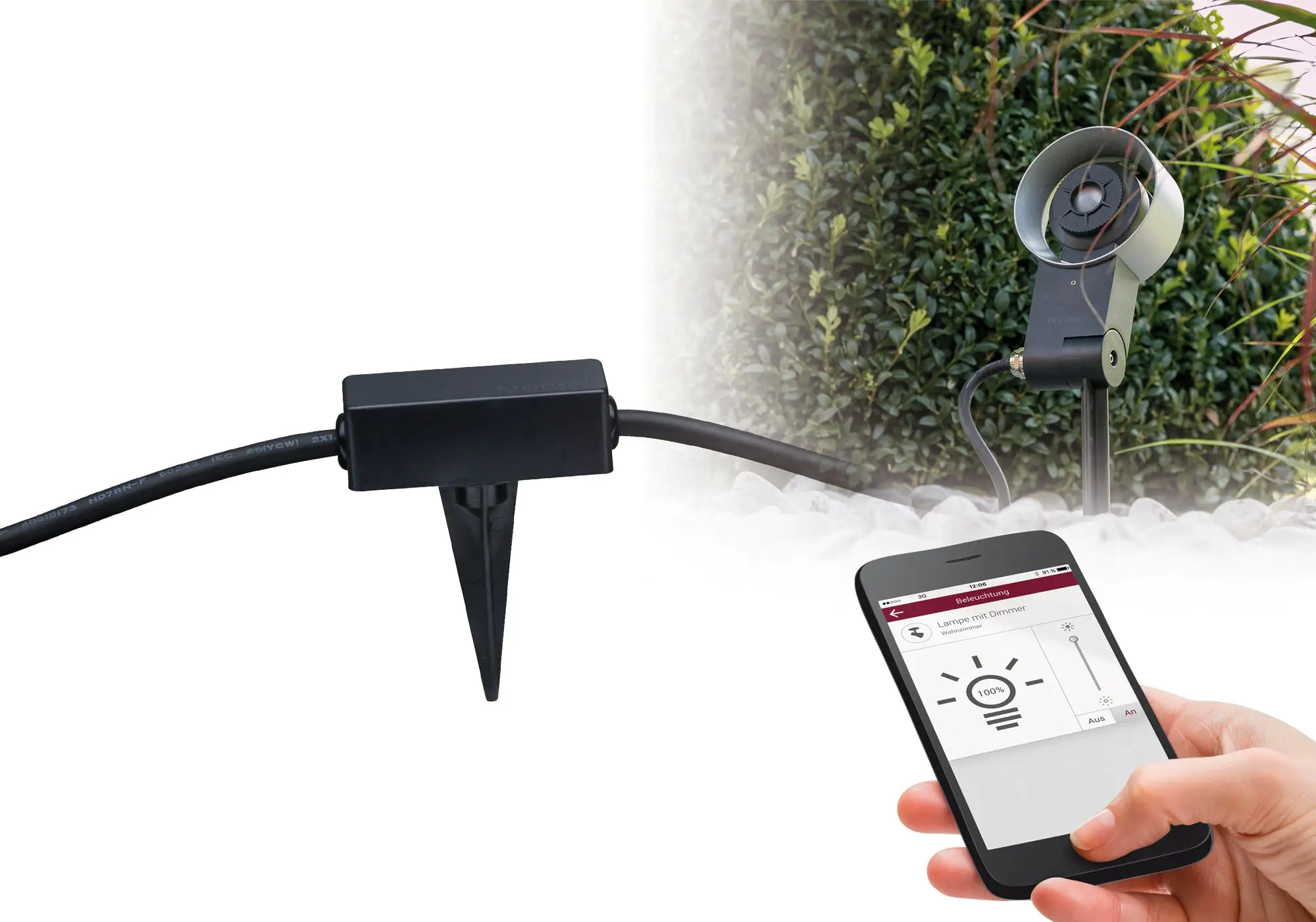 4000870939994_02 Paulmann Plug & Shine Zigbee Controller Outdoor mit Erdspieß schwarz