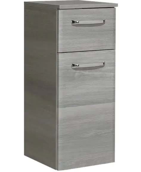 Pelipal Badmöbel-Set Quickset 328 Graphit Struktur quer mit Unterschrank Hänge- + Hochschrank 120 cm