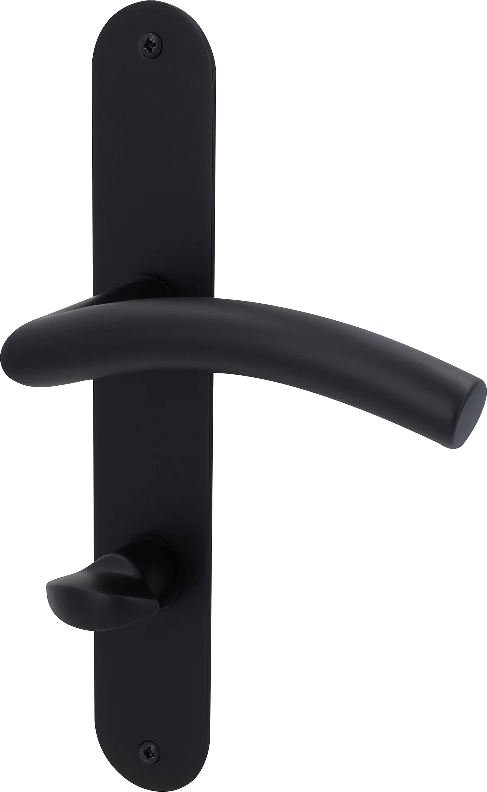 Alpertec Türgarnitur WC Langschild Mauritius Edelstahl schwarz matt rund 23,5 x 4 cm mit Sperrriegel