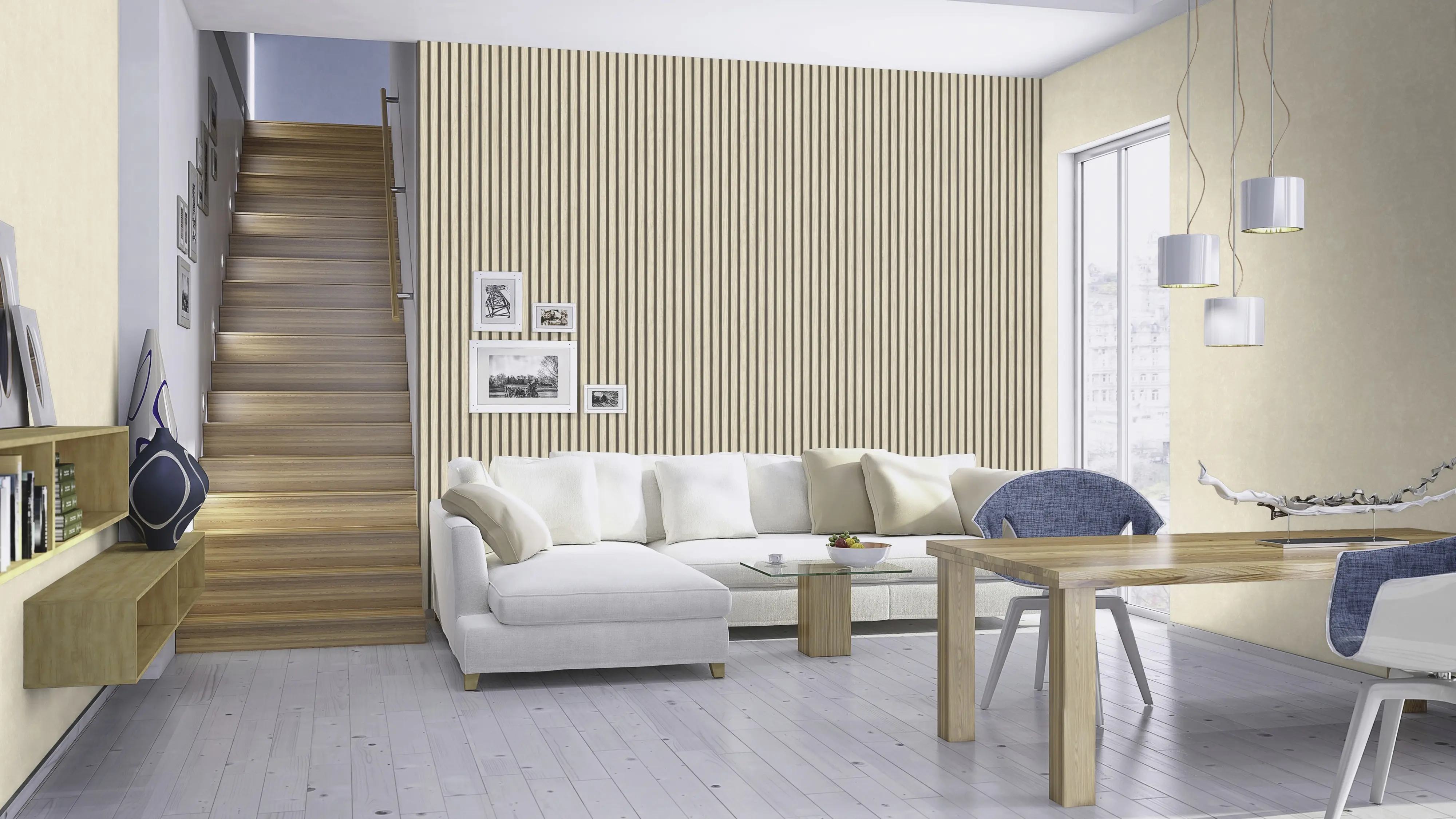 Rasch Vliestapete 499315 Factory V, Akustikpanele hellbraun, 10,05 x 0,53 m