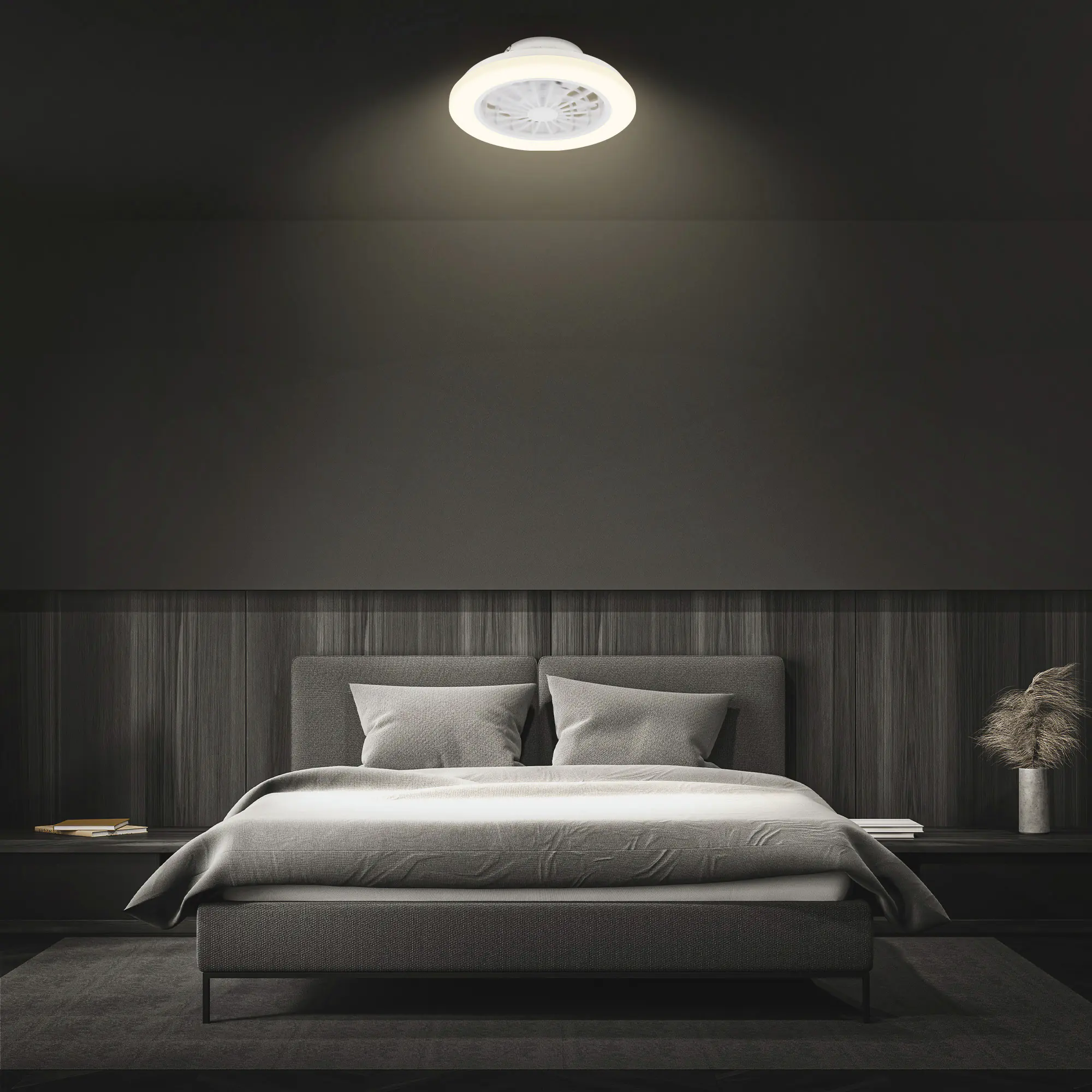 Briloner LED Deckenleuchte mit Ventilator Pafo Ø 38 cm 24 W weiß matt CCT dimmbar