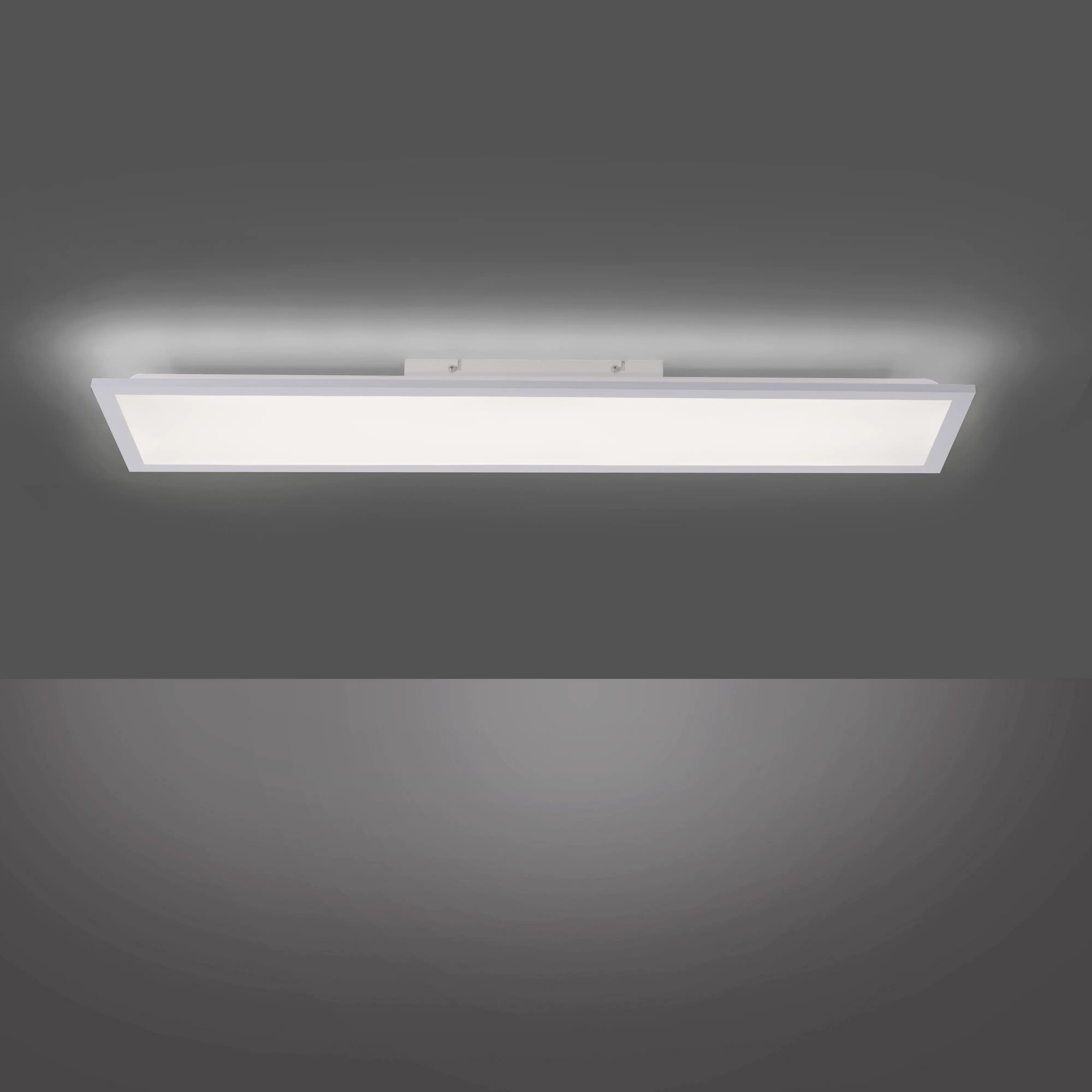 JustLight LED Deckenleuchte Flat weiß 100 x 25 cm mit Backlight 24 W