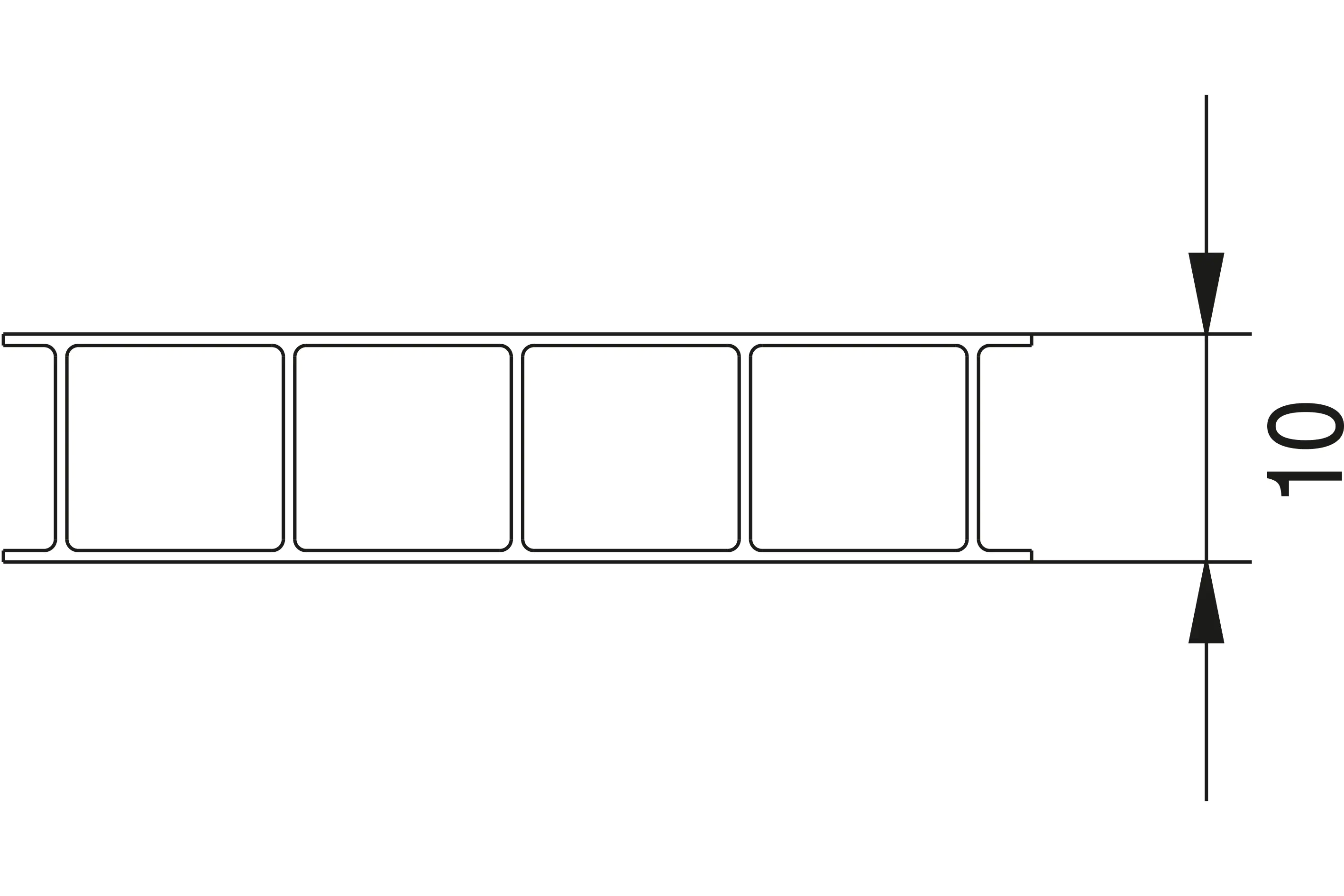 Gutta PC Hohlkammerplatte Gutta Polycarbonat-Doppelstegplatte 250 x 105 cm 10 mm klar