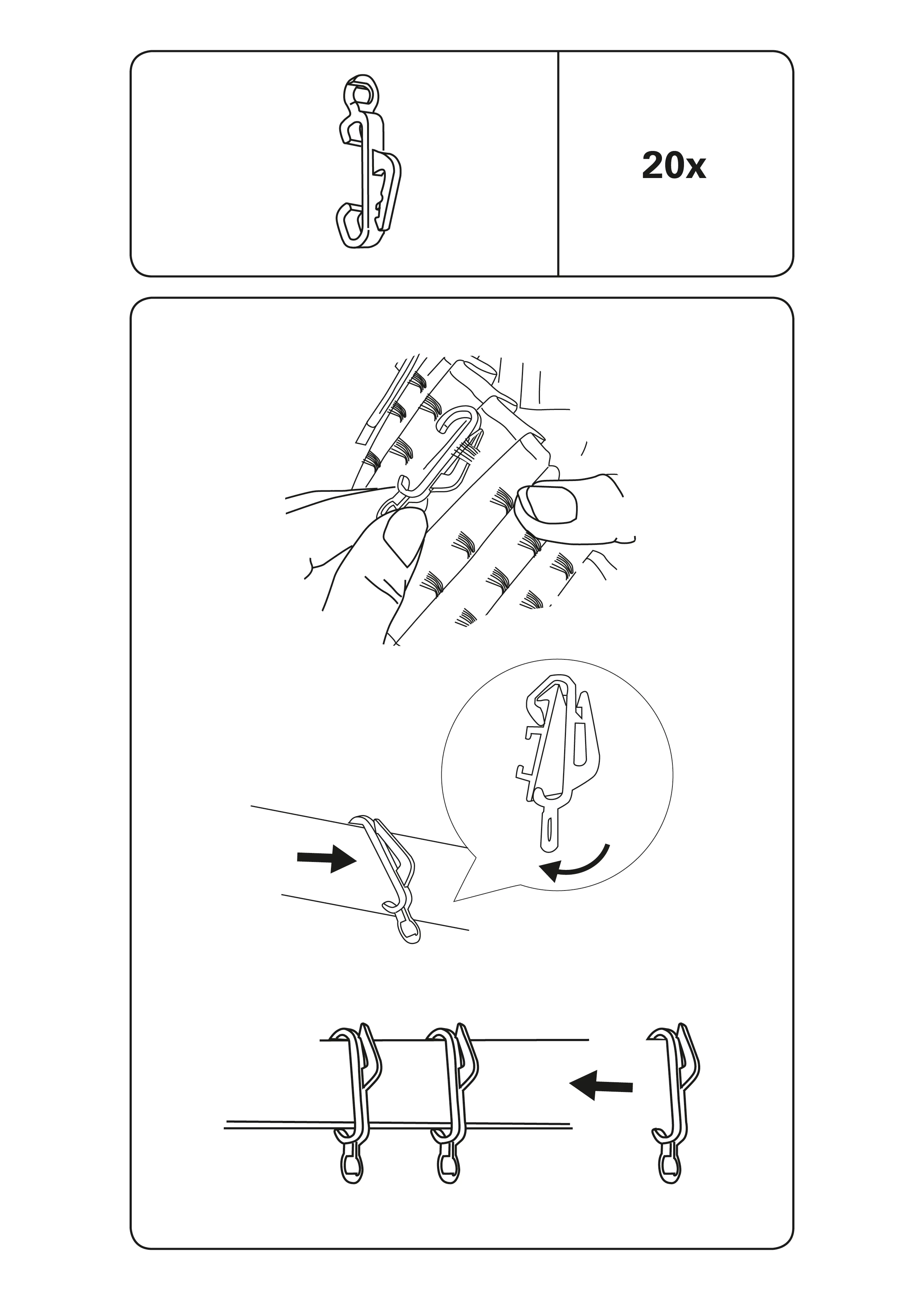 Gardinia Gardinen-Clip-Gleiter Flexline weiß 20-er Pack