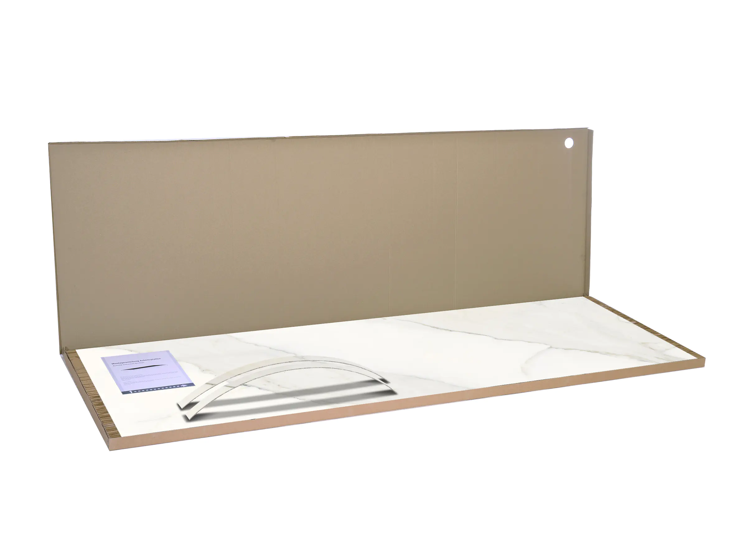 Kronoflooring Arbeitsplatte Calacatta Olympus 246 x 63,5 x 3,8 cm weiß