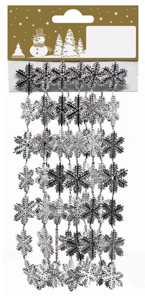 Schneeflockengirlande silber 180 cm