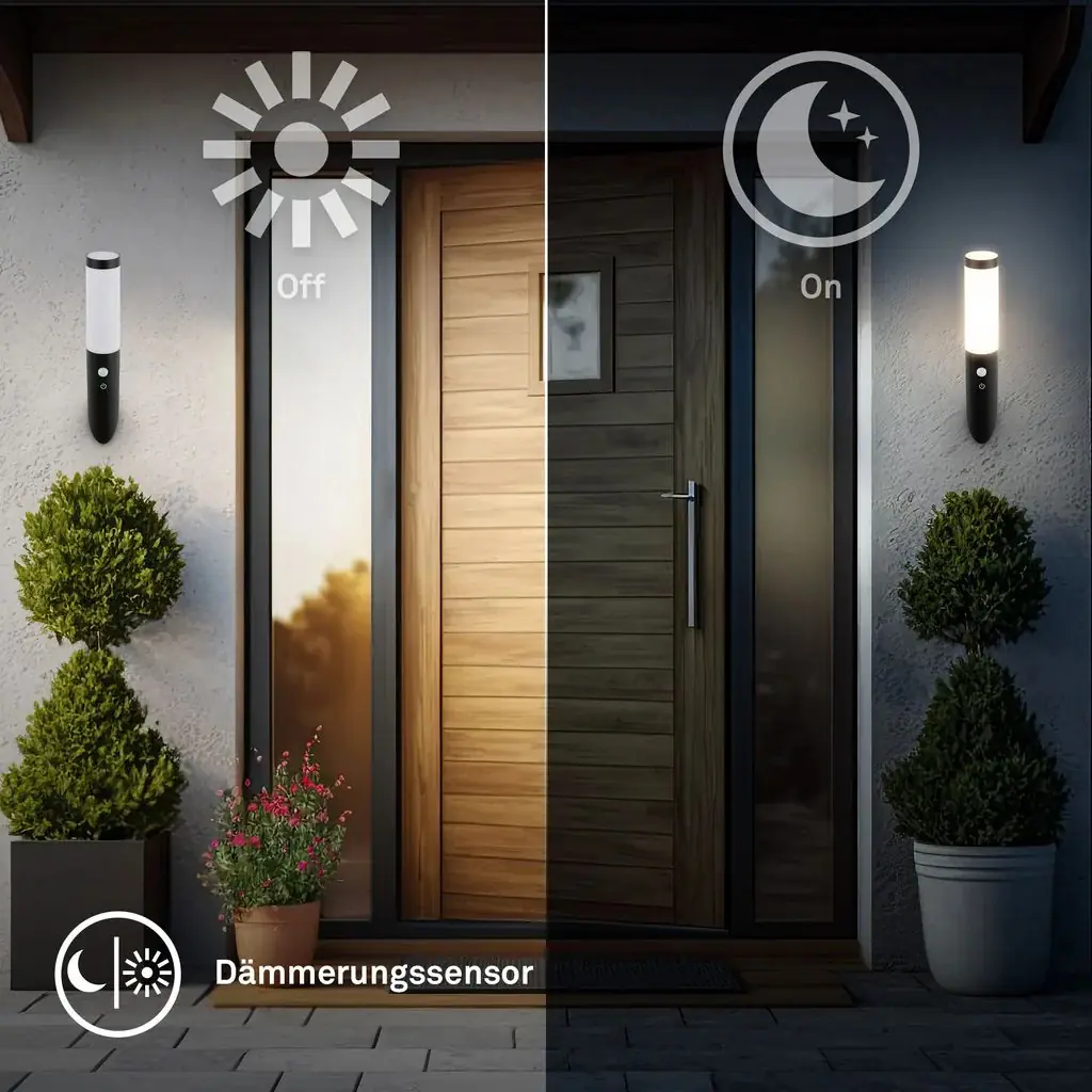 Briloner LED Akku-Außenwandleuchte Tubo schwarz 6,5W 700lm warmweiß Bewegungssensor