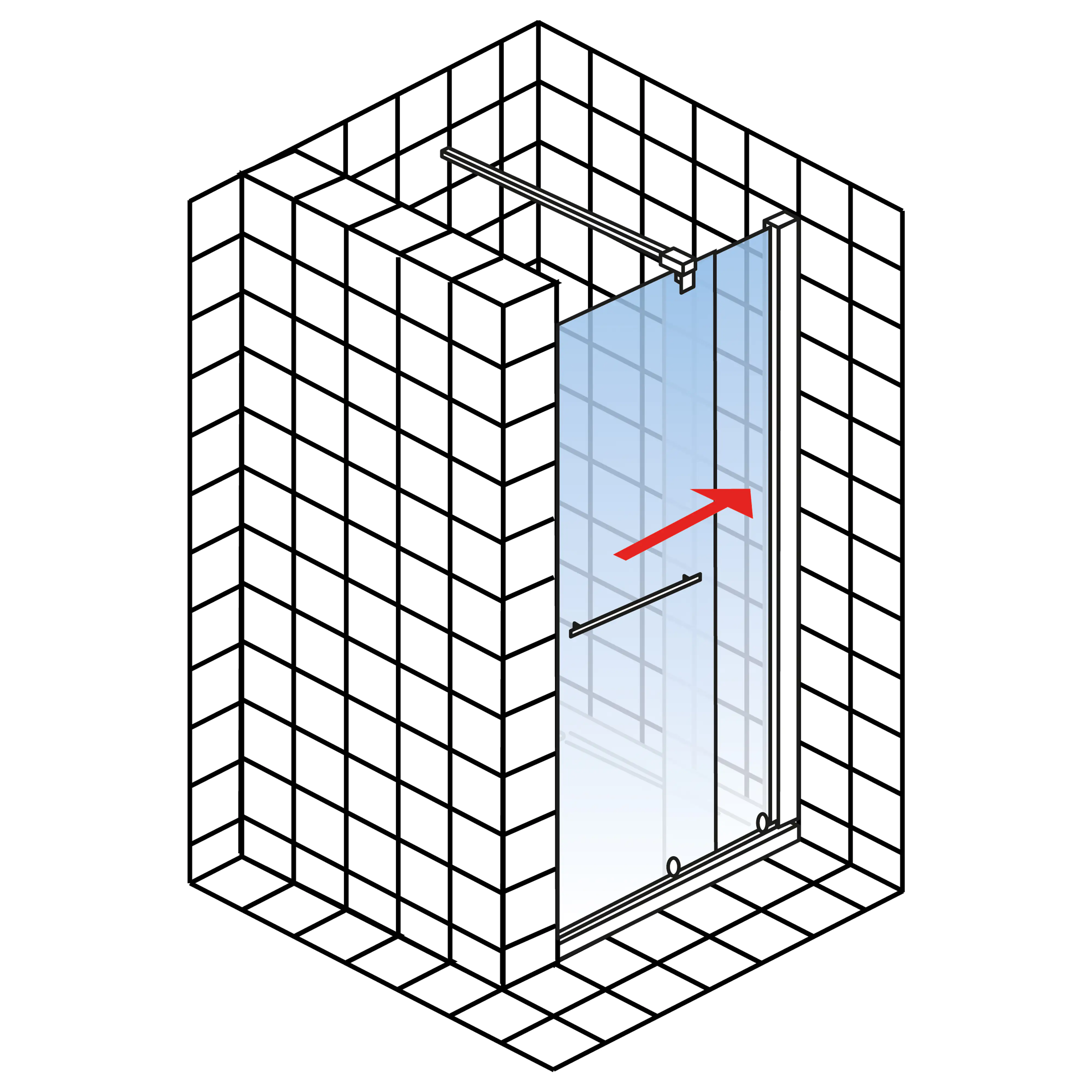 Schulte Nische Schiebetür 120 x 200 cm Toura