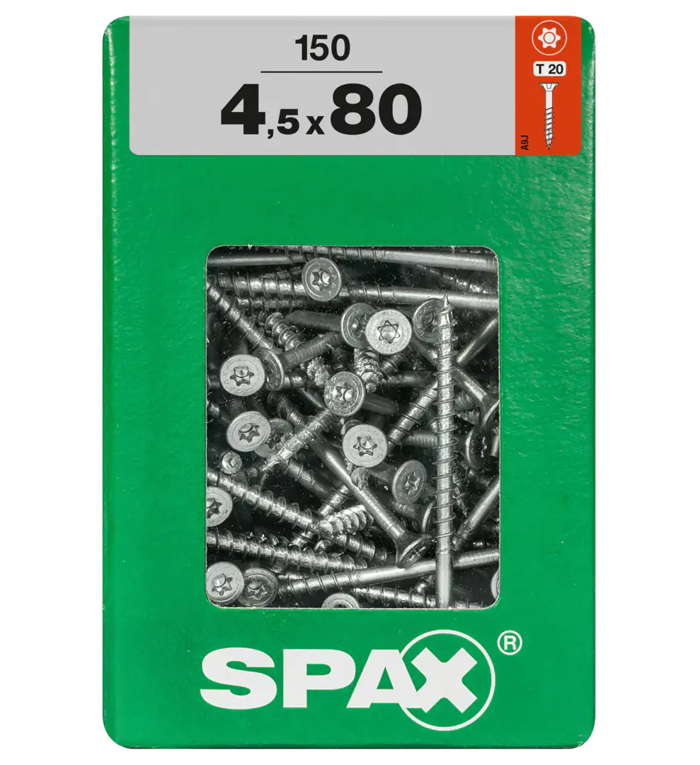 Spax Universalschrauben 4.5 x 80 mm TX 20 - 150 Stk. Spax Universalschrauben 4.5 x 80 mm TX 20 - 150 Stk.