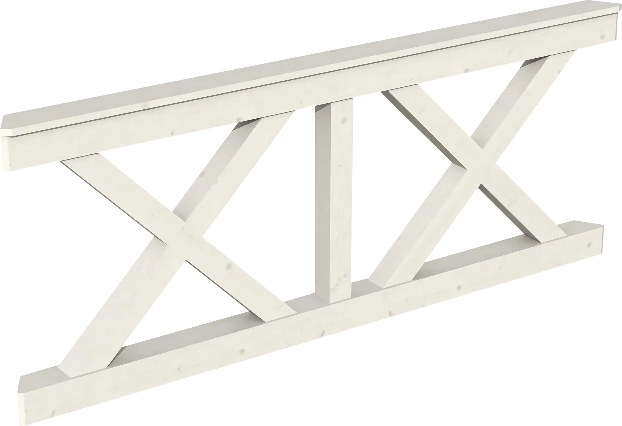 SKAN HOLZ Brüstung Andreaskreuz 210 x 84 cm, Fichte, lasiert in Weiß