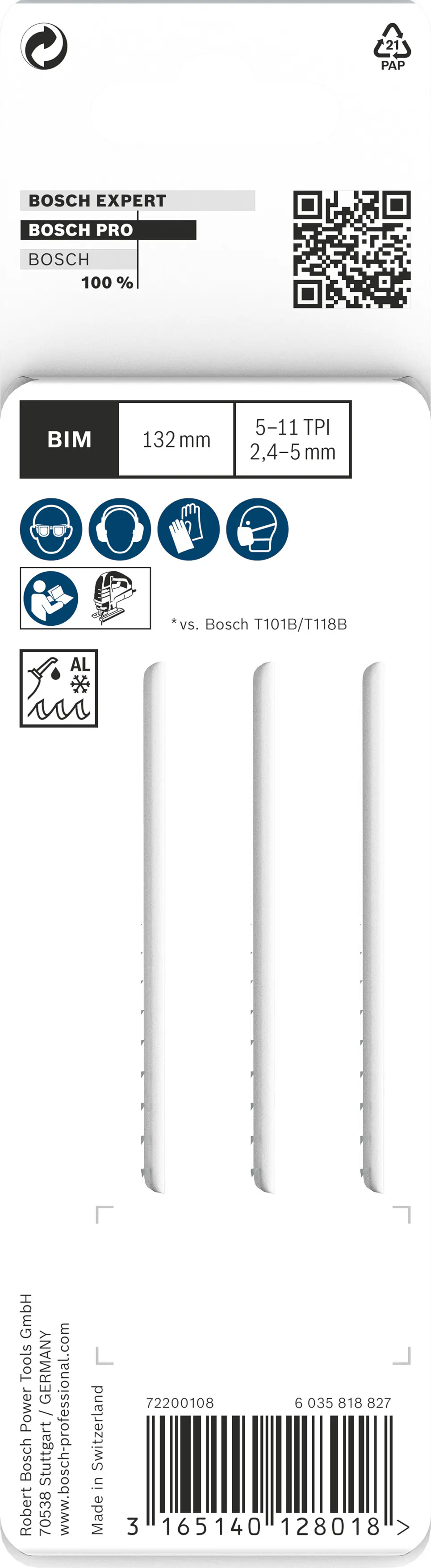 Bosch PRO Stichsägeblatt Multi Material T345XF 132 mm 3 Stück Bosch PRO Stichsägeblatt Multi Material T345XF 132 mm 3 Stück