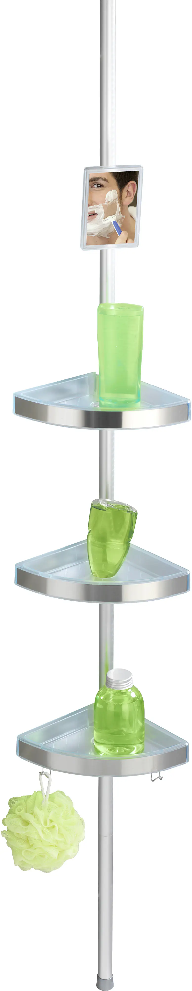 Wenko Teleskop Duschecke Premium Aluminium, chrom, 3 Ablagen