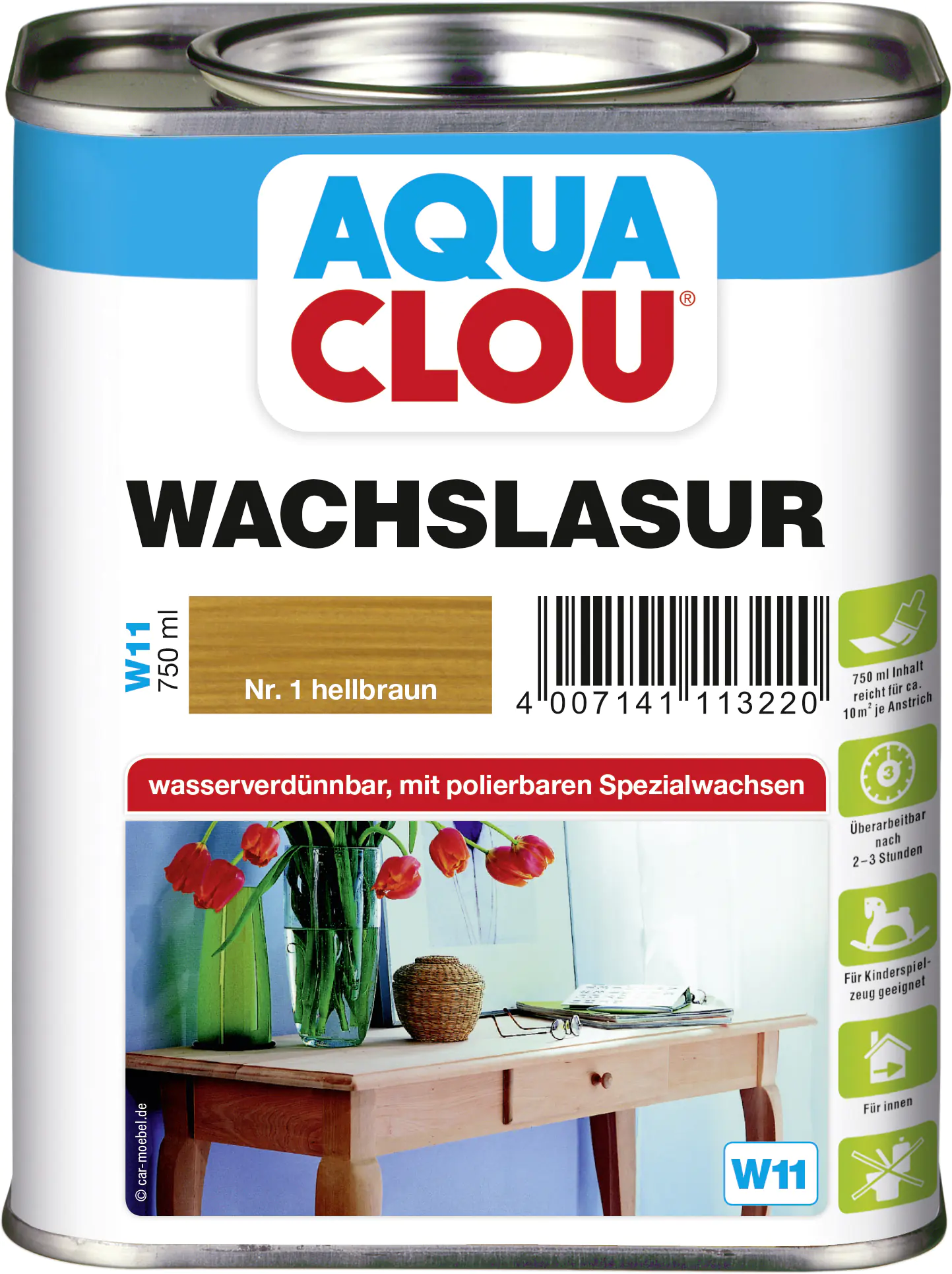 Aqua Clou Wachslasur 750 ml hellbraun Aqua Clou Wachslasur 750 ml hellbraun