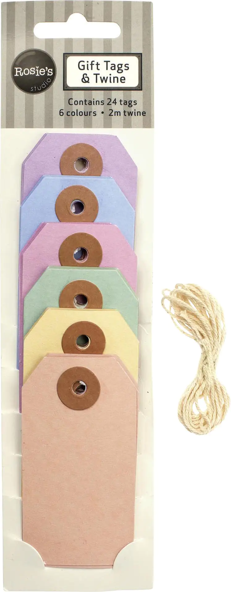 Glorex Geschenk-Anhänger Karton 9 x 4cm, 6 Farben x 4 Stück