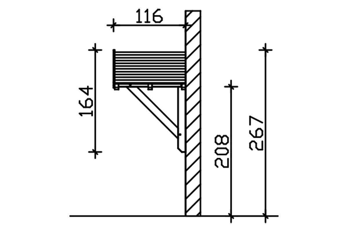SKAN HOLZ Vordach Siegen Typ 1 247 x 116 cm, lasiert in Schiefergrau SKAN HOLZ Vordach Siegen Typ 1 247 x 116 cm, lasiert in Schiefergrau