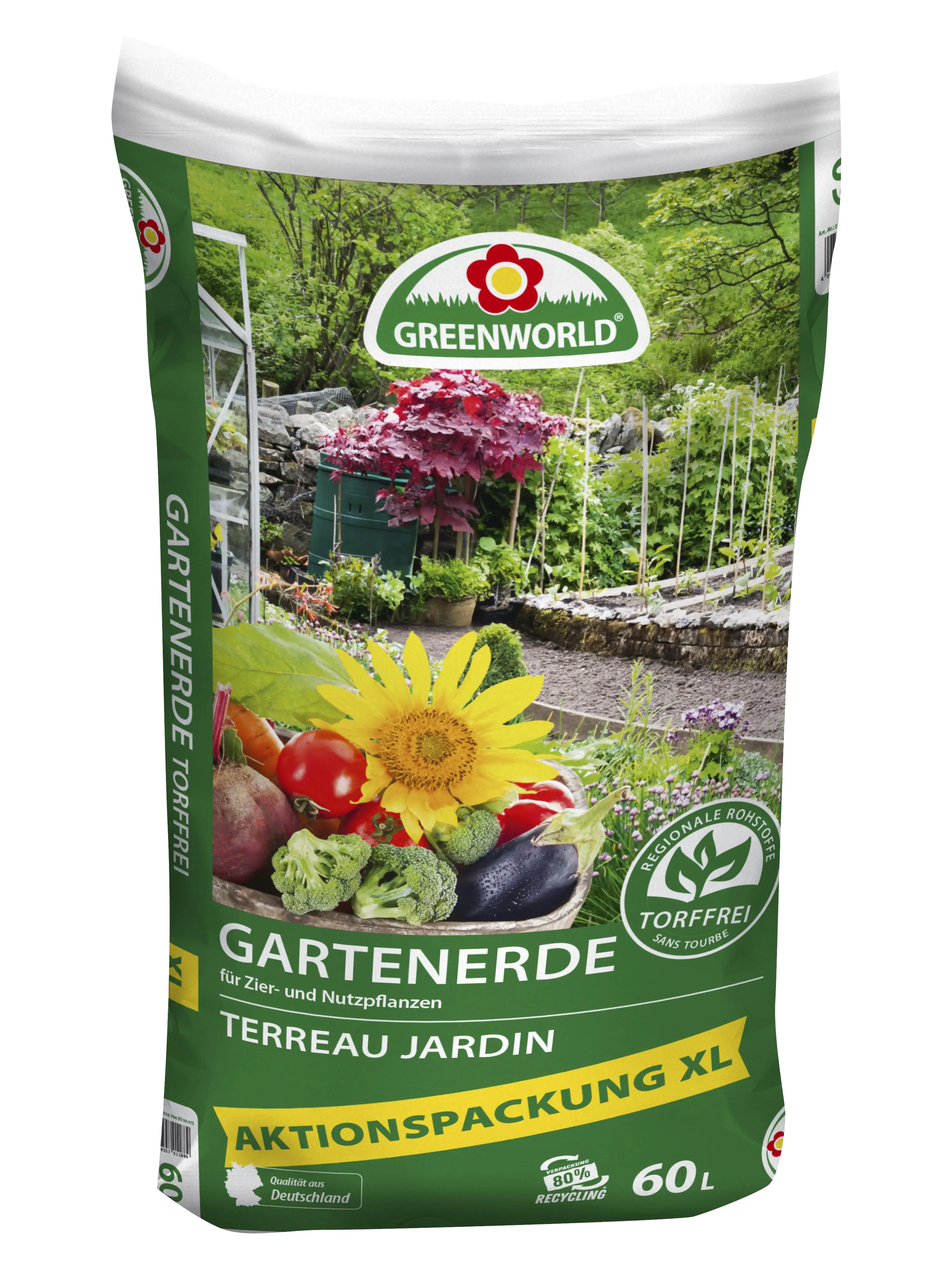 Greenworld Gartenerde XL torffrei 60 L kaufen Globus Baumarkt