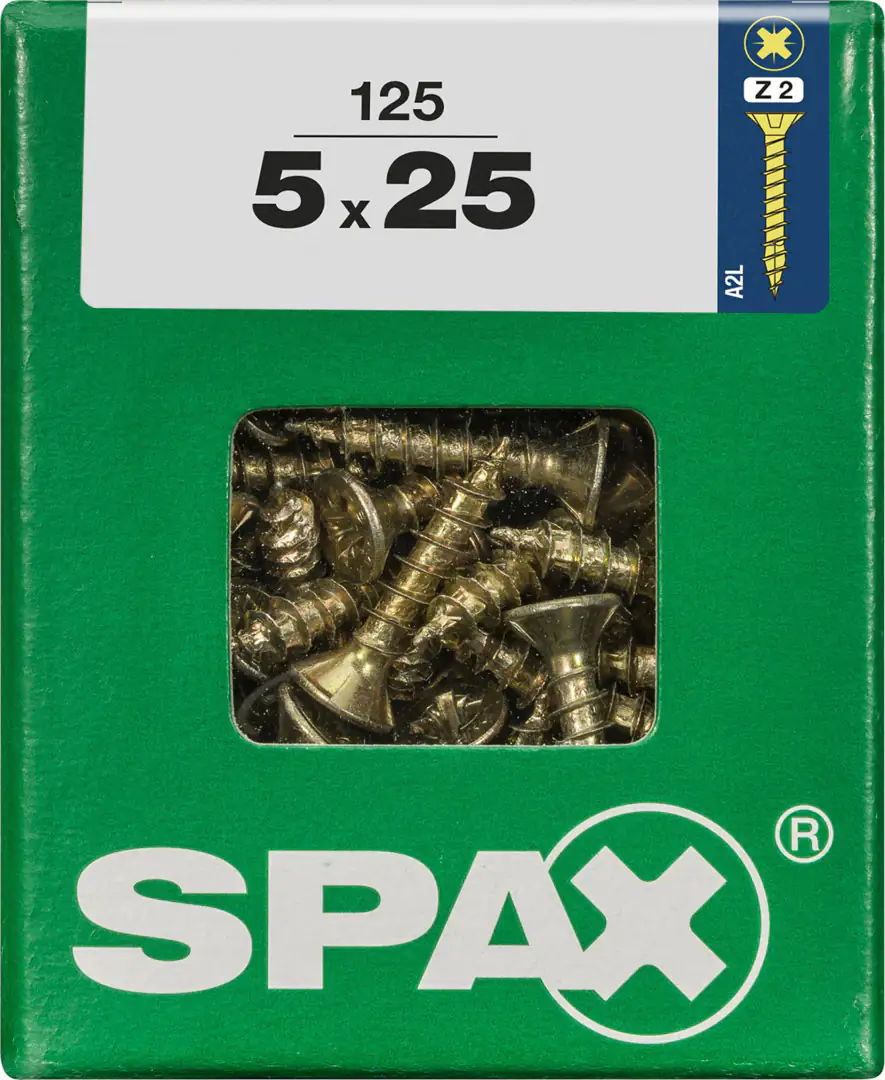 Spax Universalschrauben 5.0 x 25 mm PZ 2 - 125 Stk.