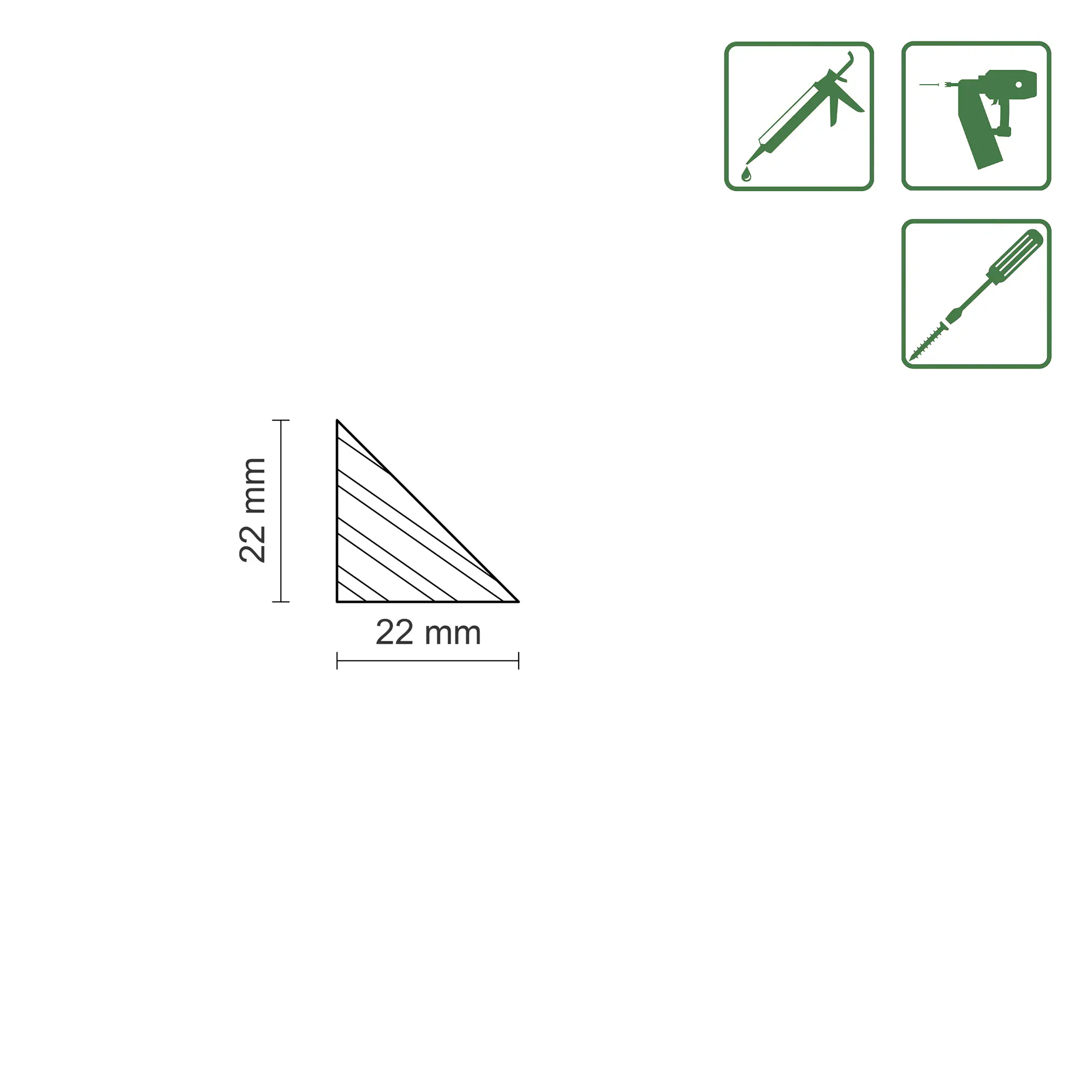 FN Neuhofer Dreikantleiste volle Form 240 cm 22 x 22 mm Fichte oder Kiefer