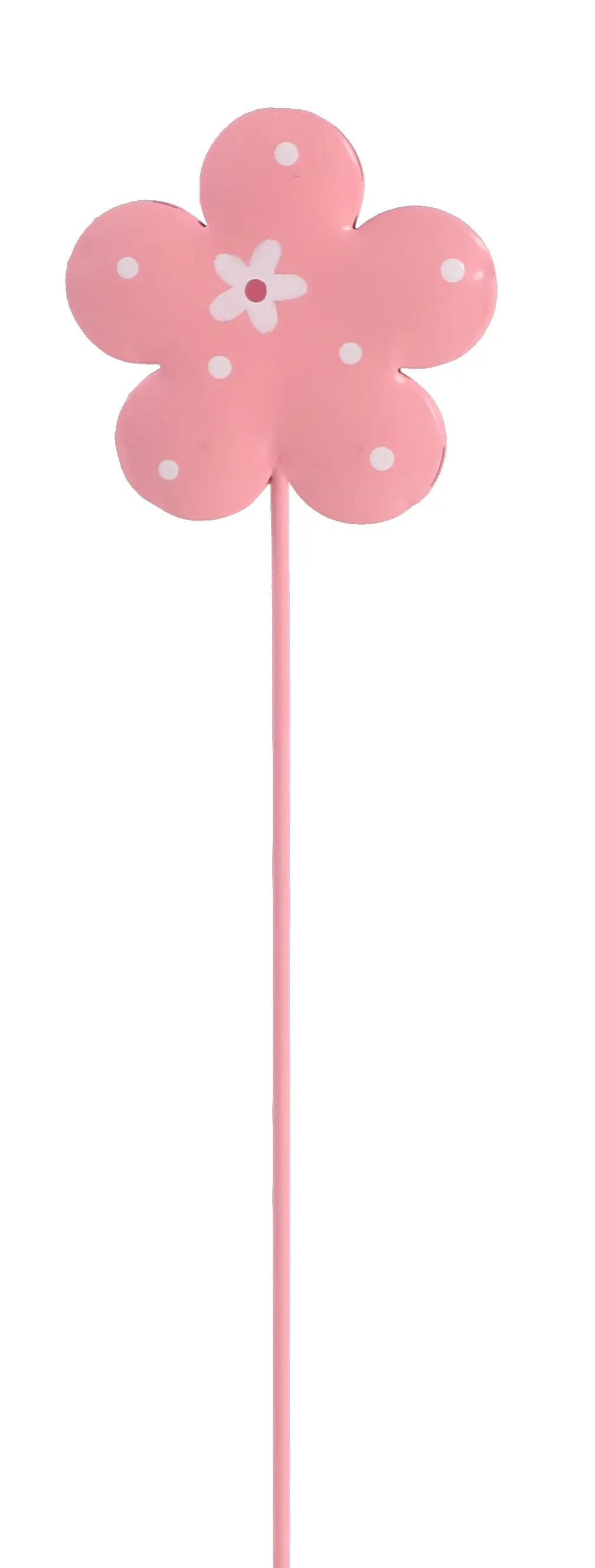 TrendLine Gartenstecker Blume Frühling Metall Ø 8 x 35 cm pink