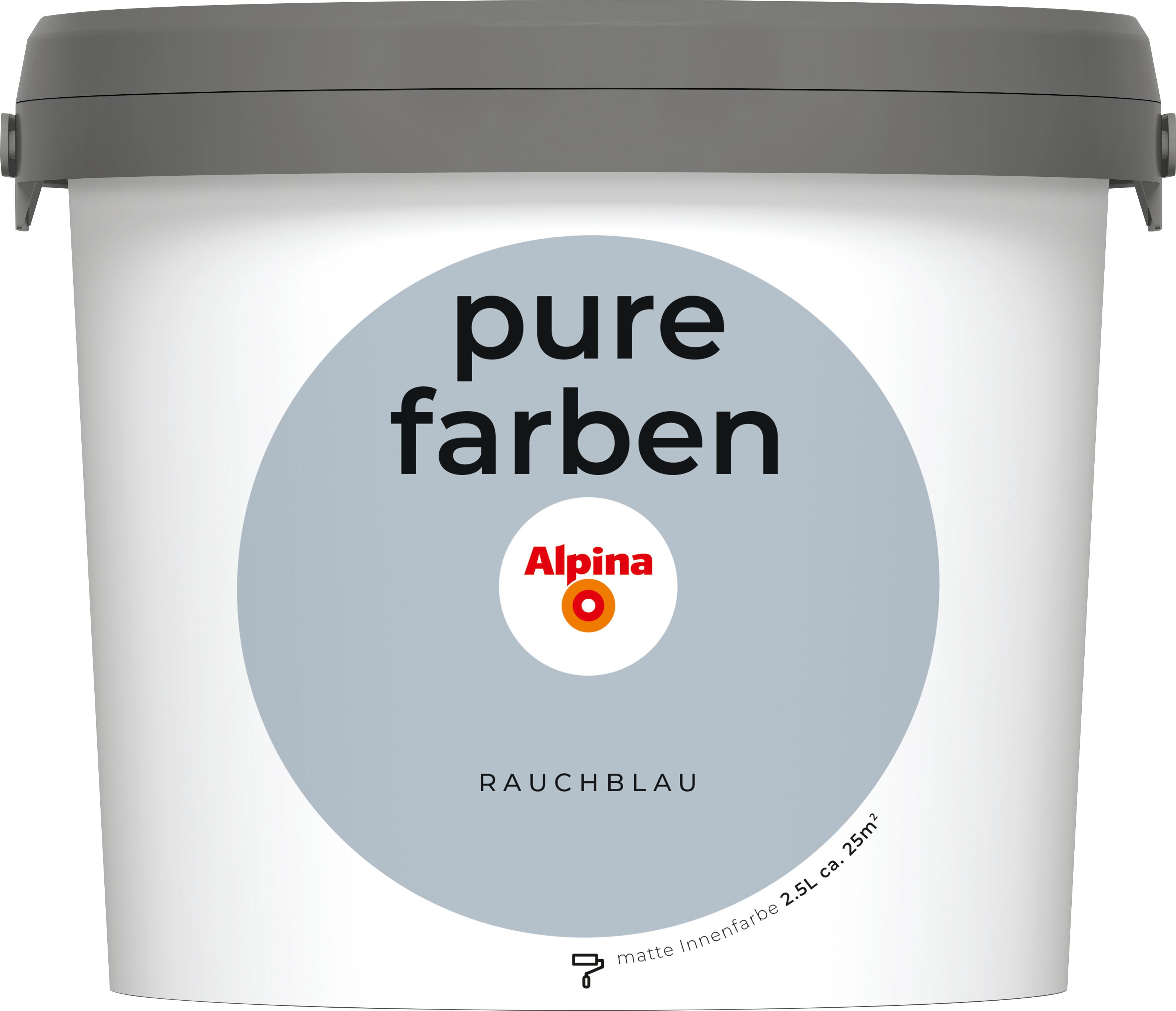 Alpina Pure Farben Wandfarbe rauchblau 2,5 L