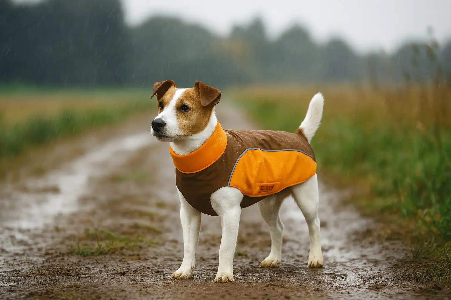 Wolters Hundebekleidung Regenjacke Easy Rain für Mops & Co. braun/orange