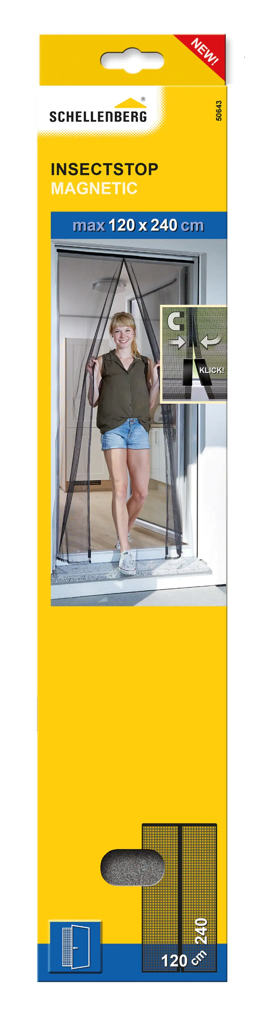 Schellenberg Fliegenschutz-Magnetvorhang 120 x 240 cm anthrazit kürzbar
