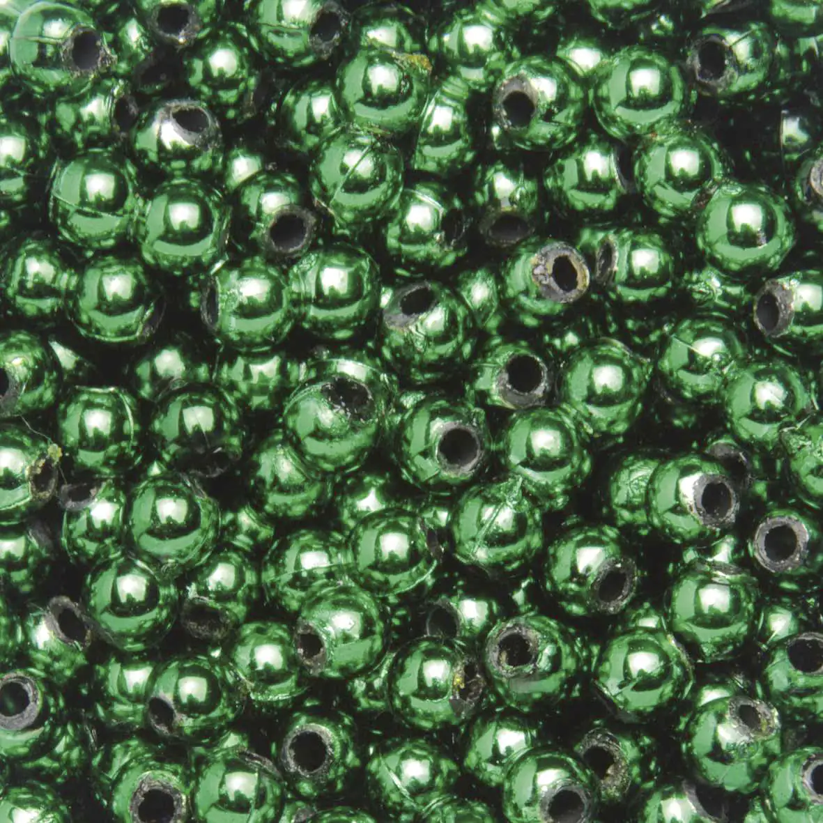 Glorex Deko Perlen 6 mm 75 g, dunkelgrün